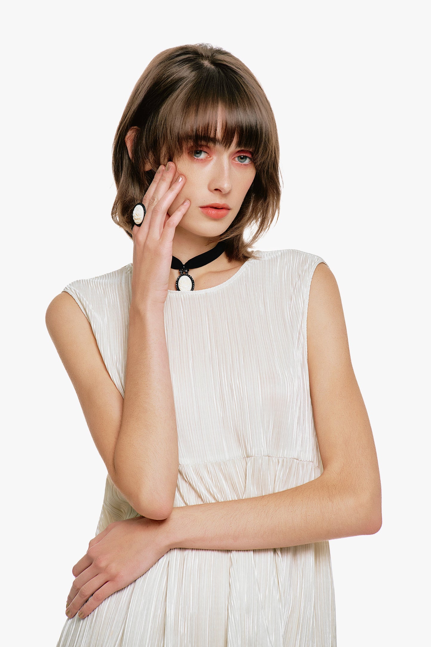 Plissé Babydoll Dress