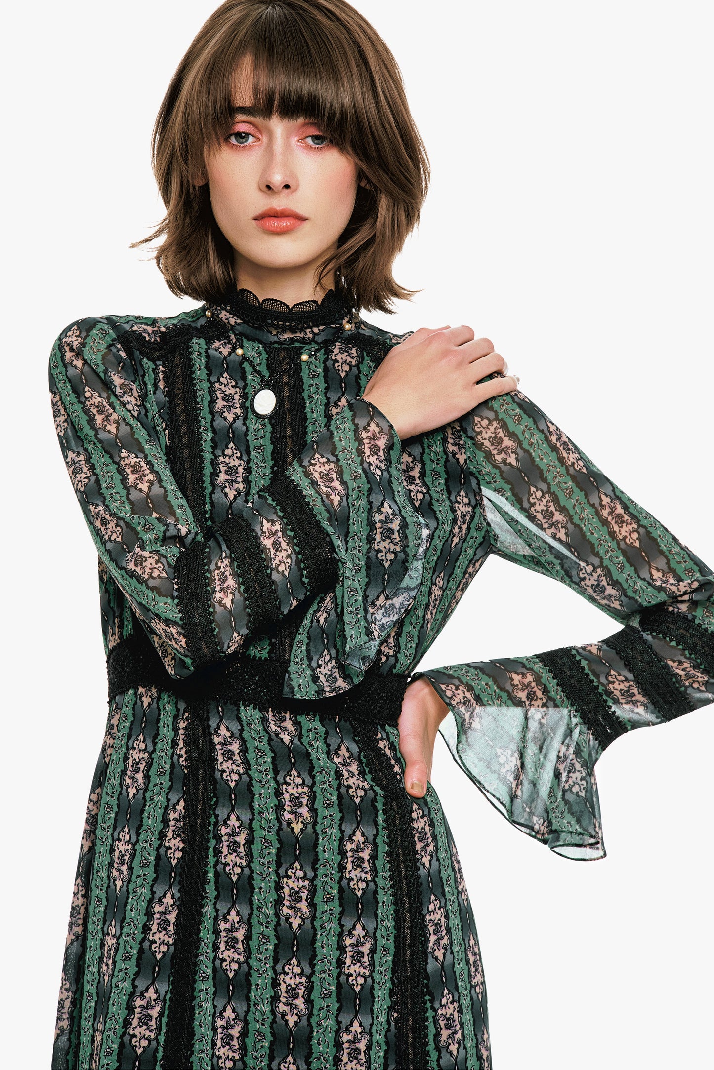 Cameo Stripe Print Maxi Dress