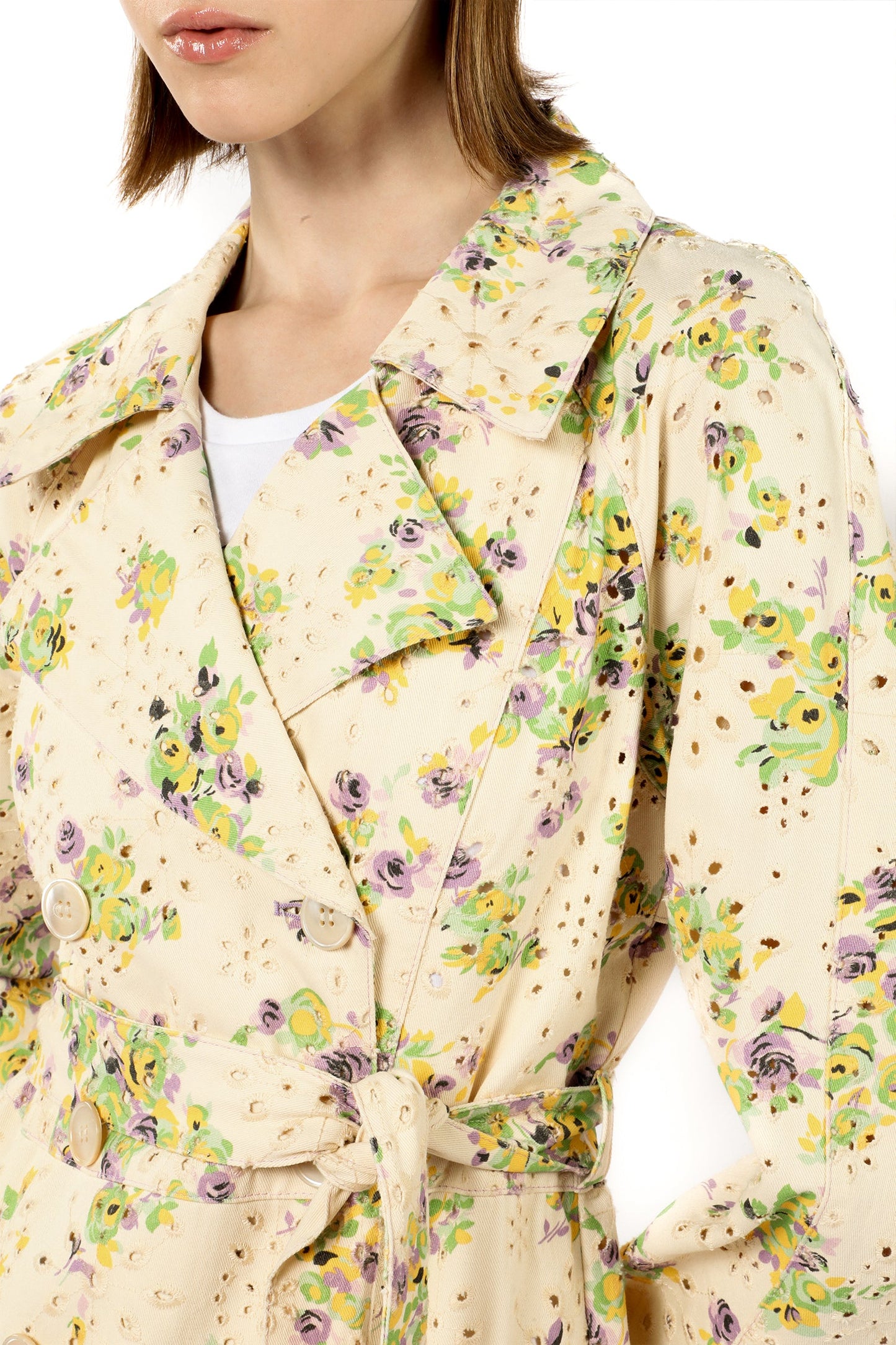 Rosies Posies Eyelet Trench Coat