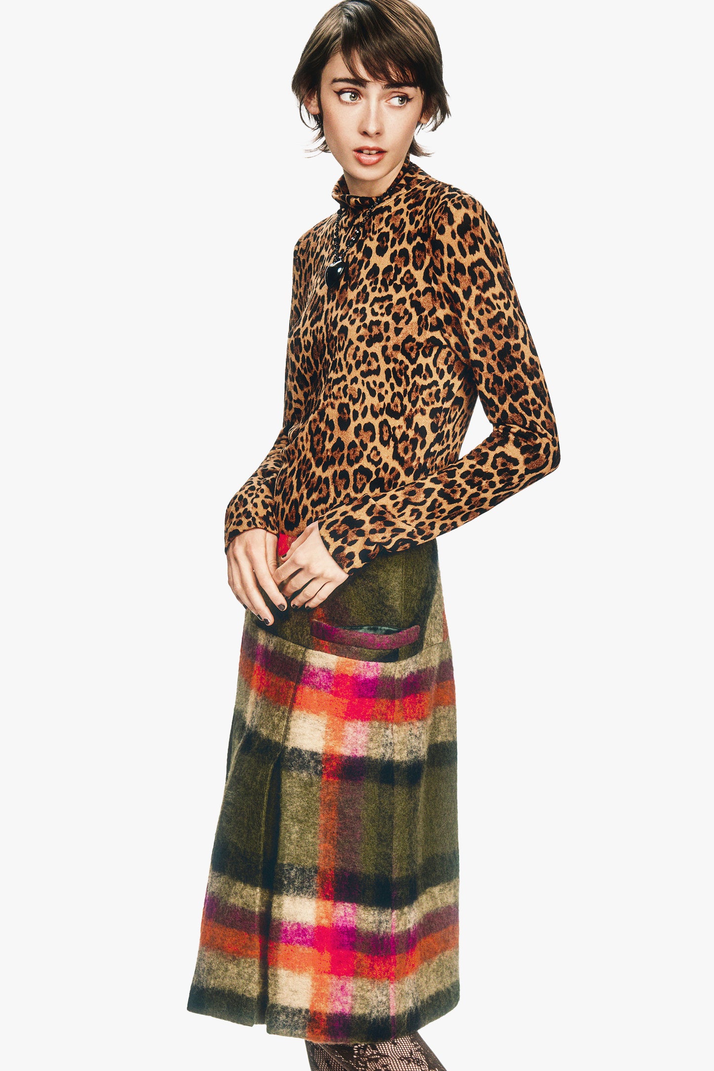 Leopard Knit Turtleneck