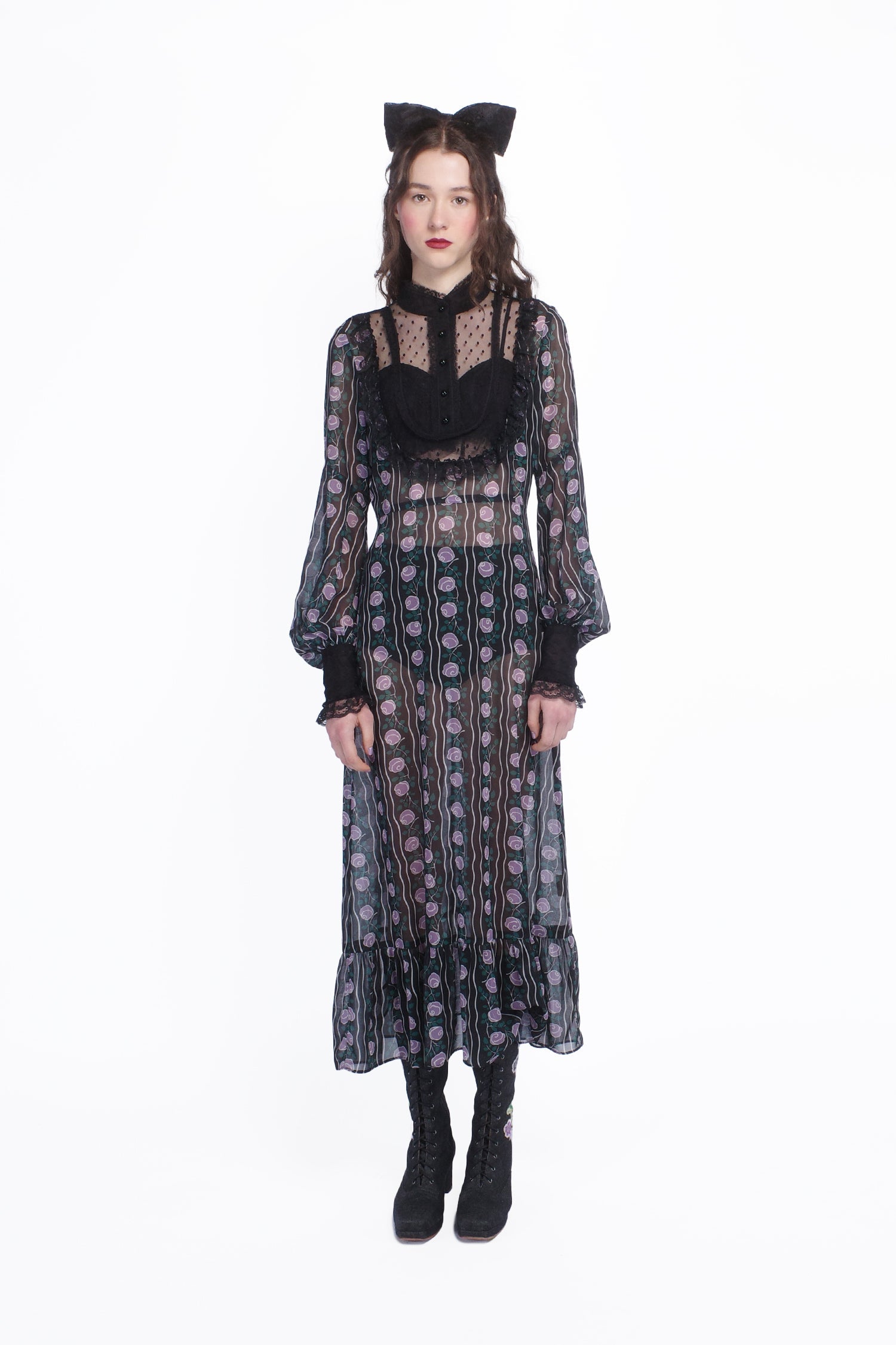 anna sui black dress Iconic 1990's Anna Sui black dress inspired by everything we love: the 30's, the 40's, the 70's, goth culture, grunge, glam