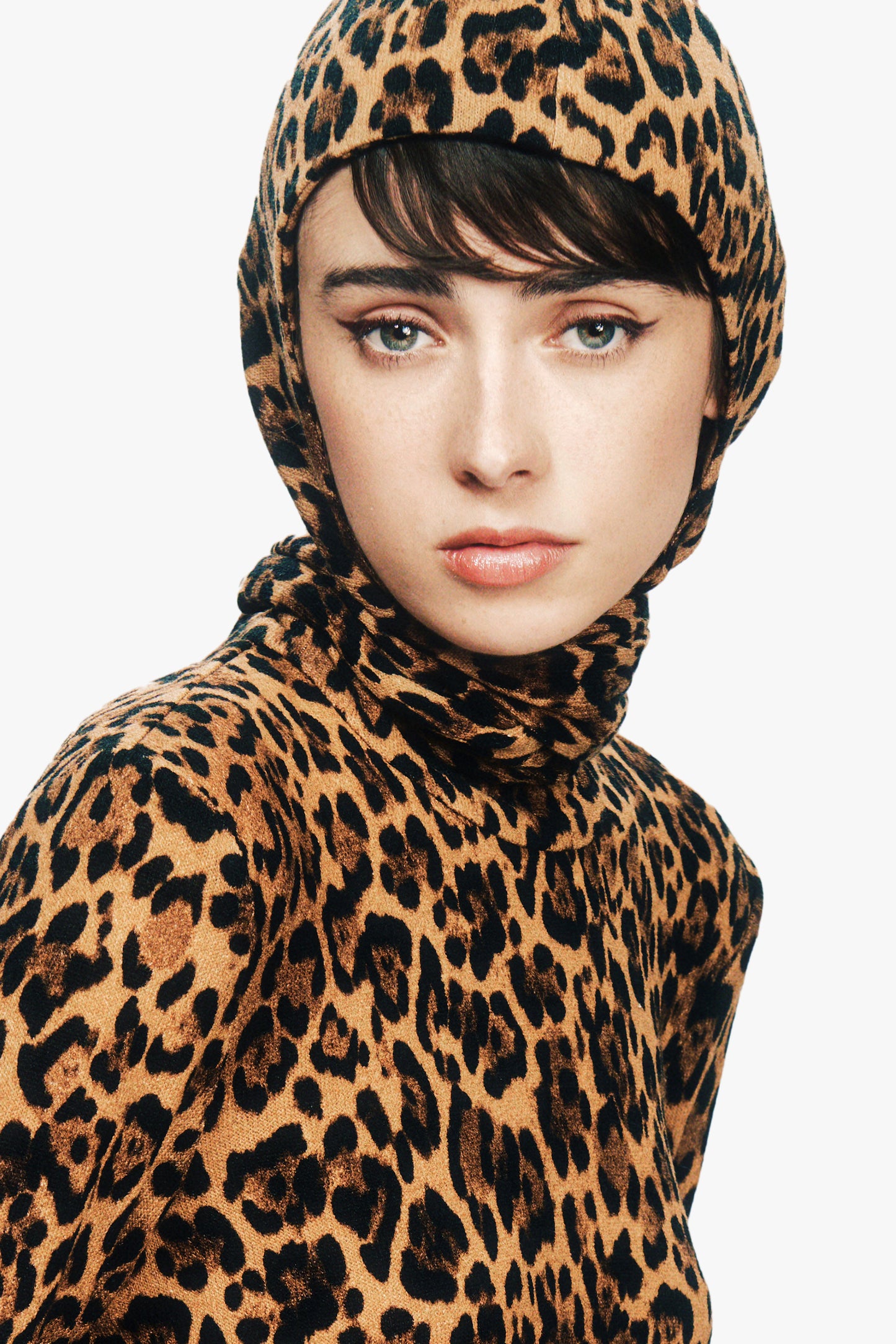 Leopard Knit Balaclava