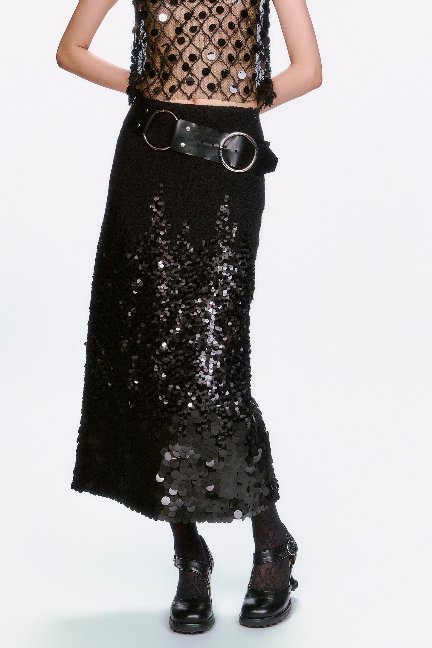 O-Ring Leather Belt - Black