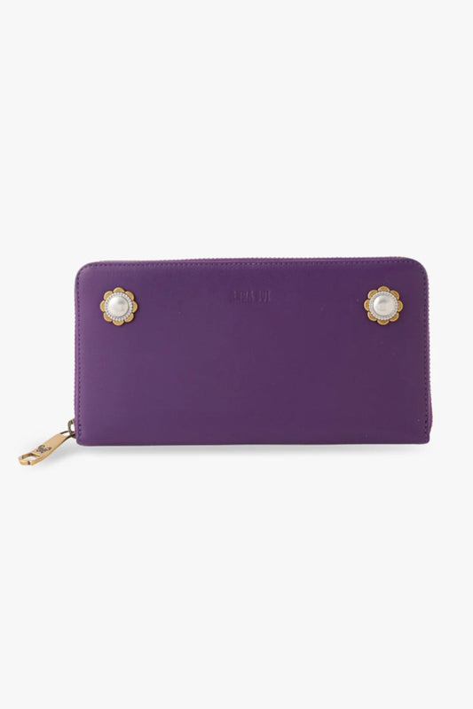 Purple Retro Button Wallet