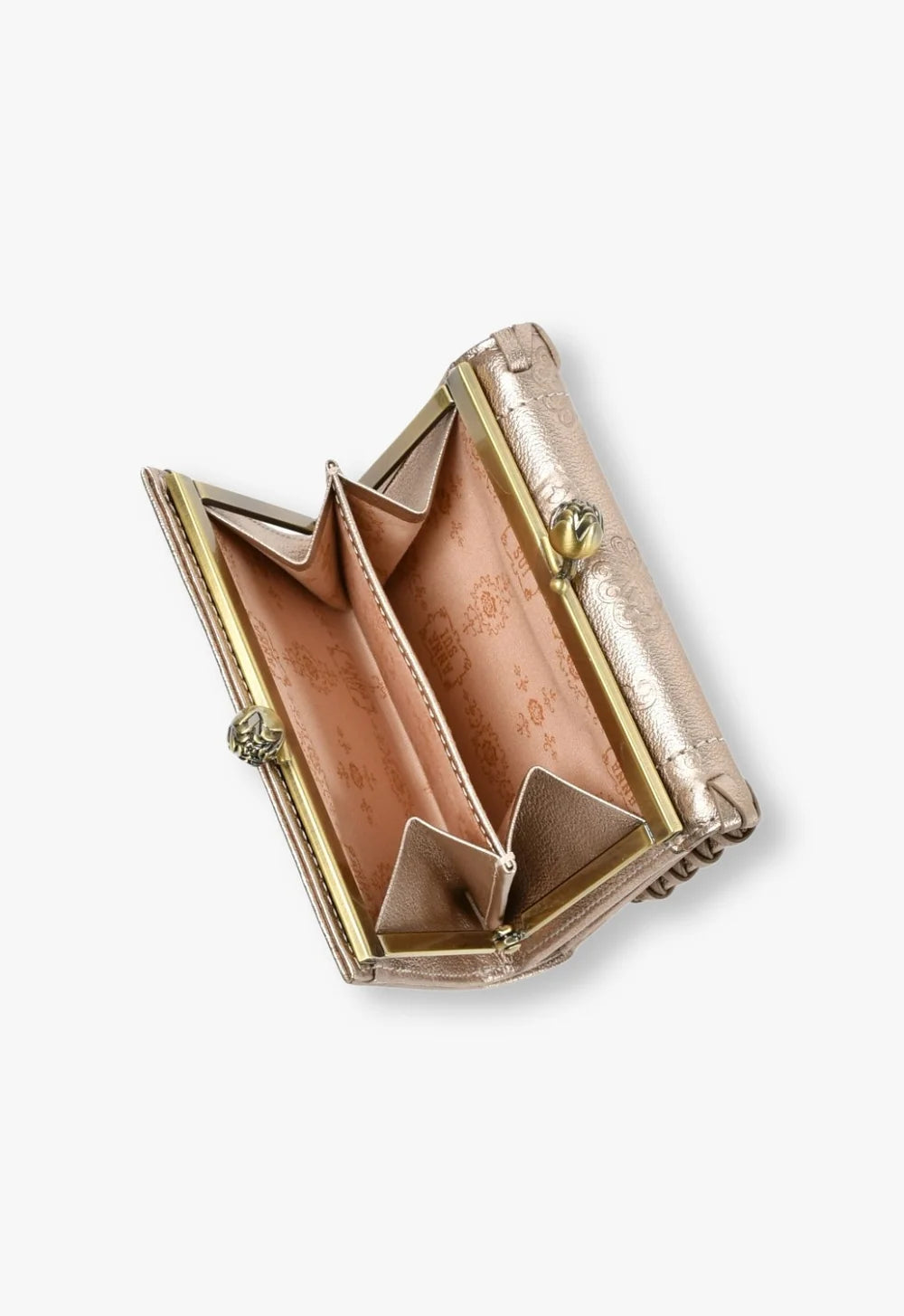 Butterfly Kiss-Lock Bifold Wallet- Champagne