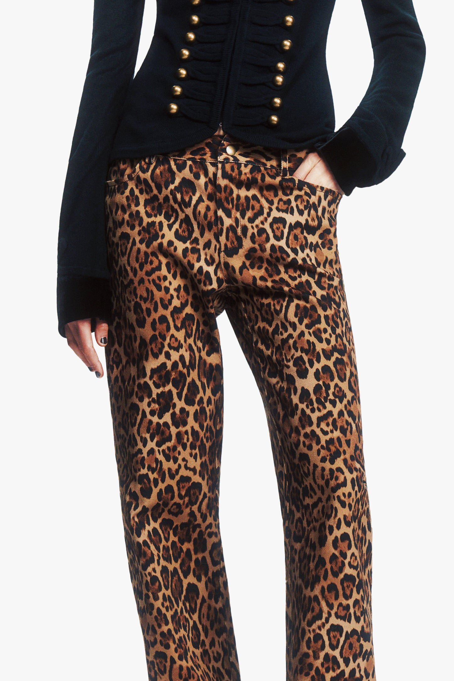 Leopard Denim Jeans