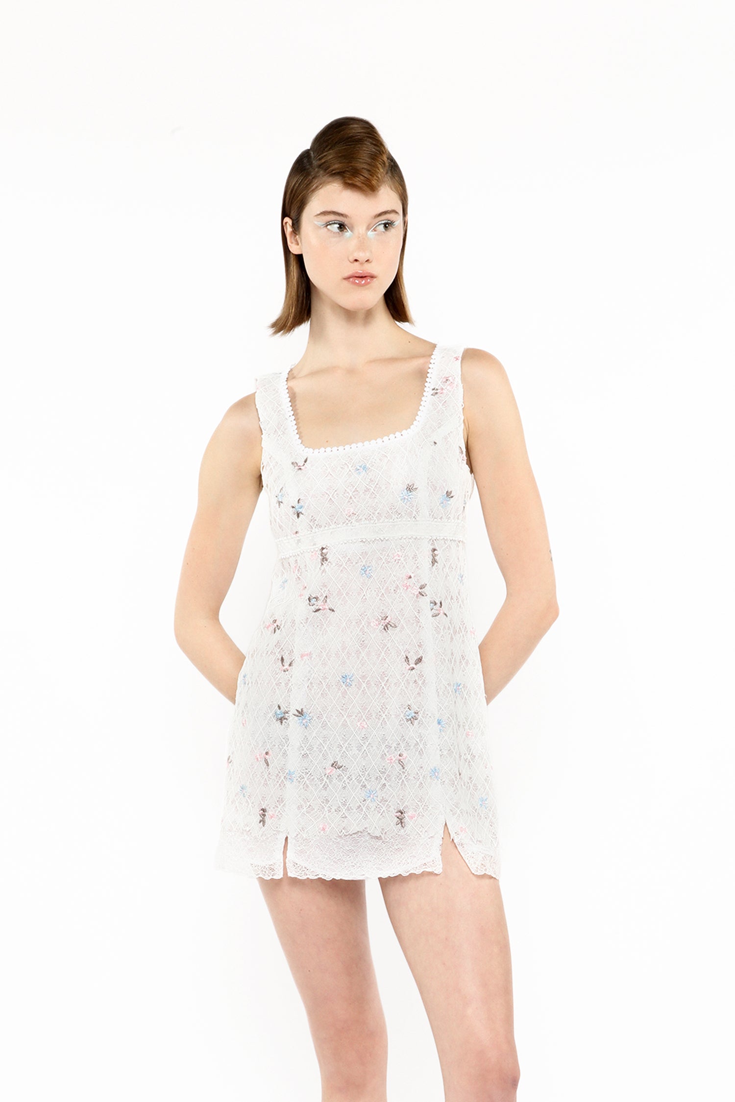 Embroidered Lacey Trellis Mini Dress 6 Embroidered Lacey Trellis Mini Dress 6