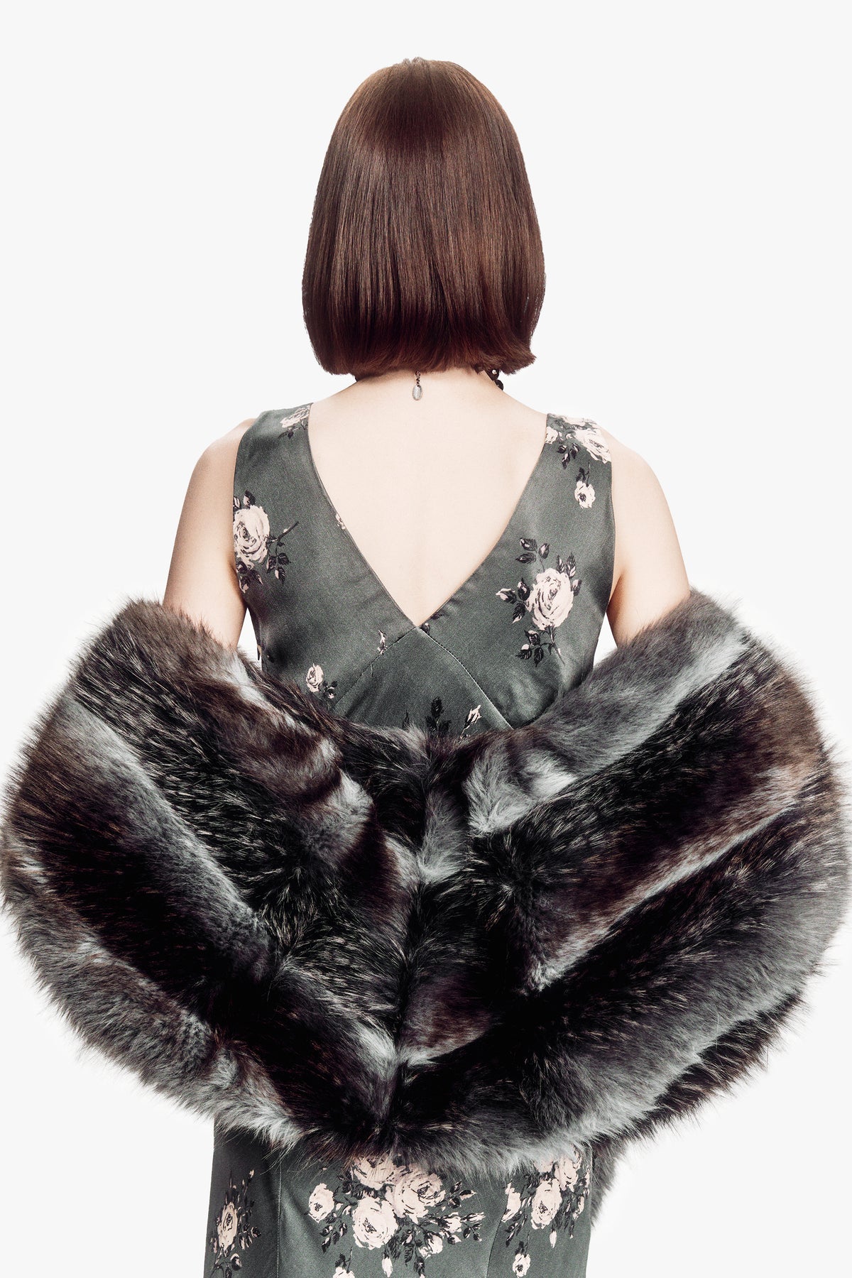 Charcoal Faux Fur Shawl