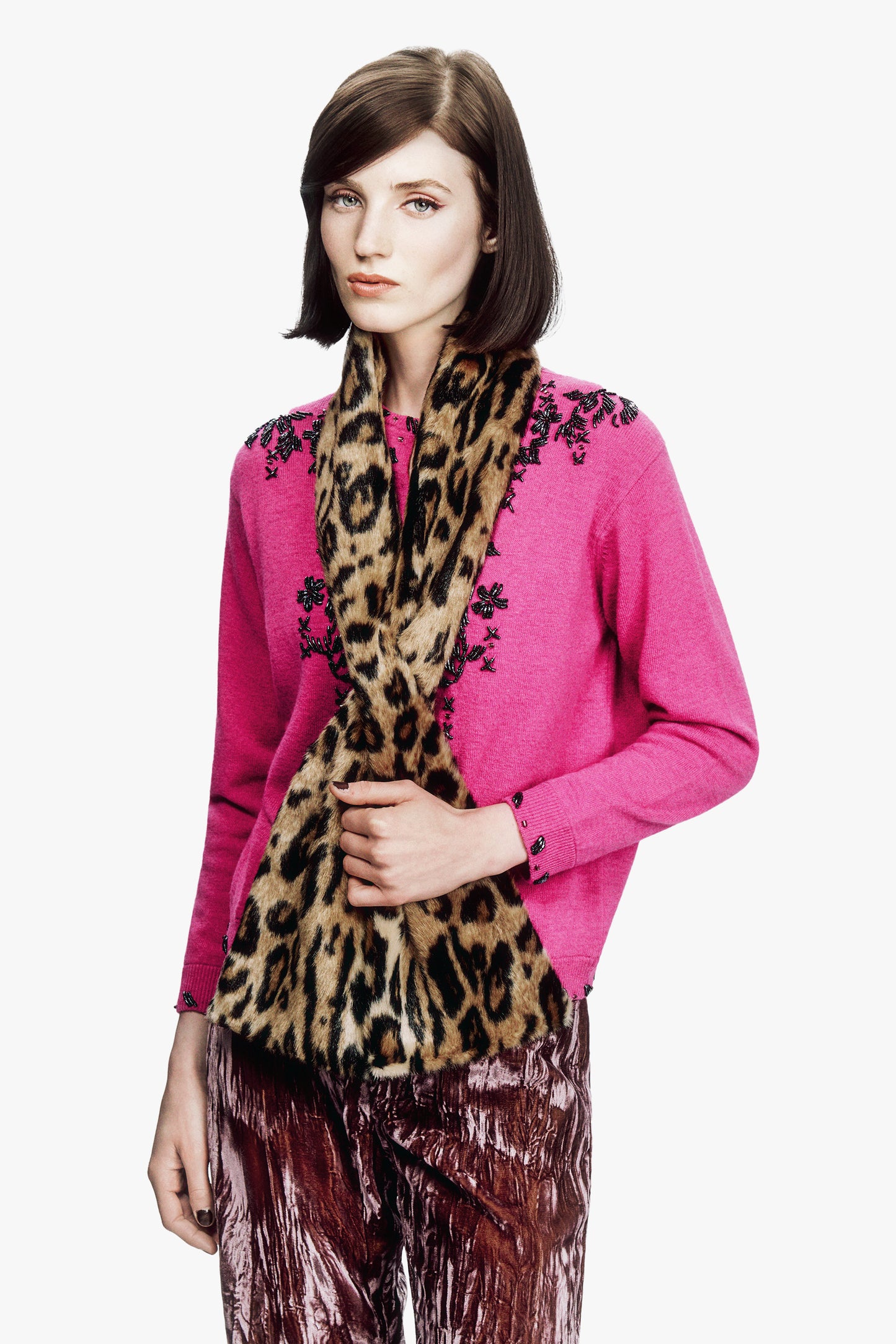 Leopard Faux Fur Scarf
