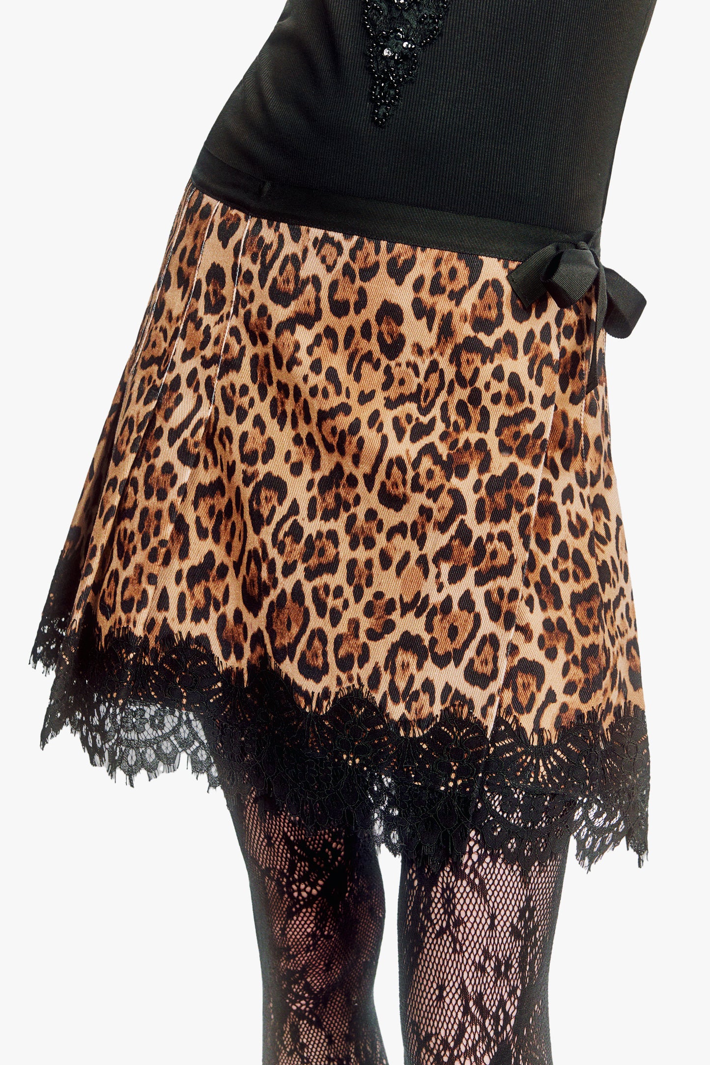 Leopard Denim Kilt