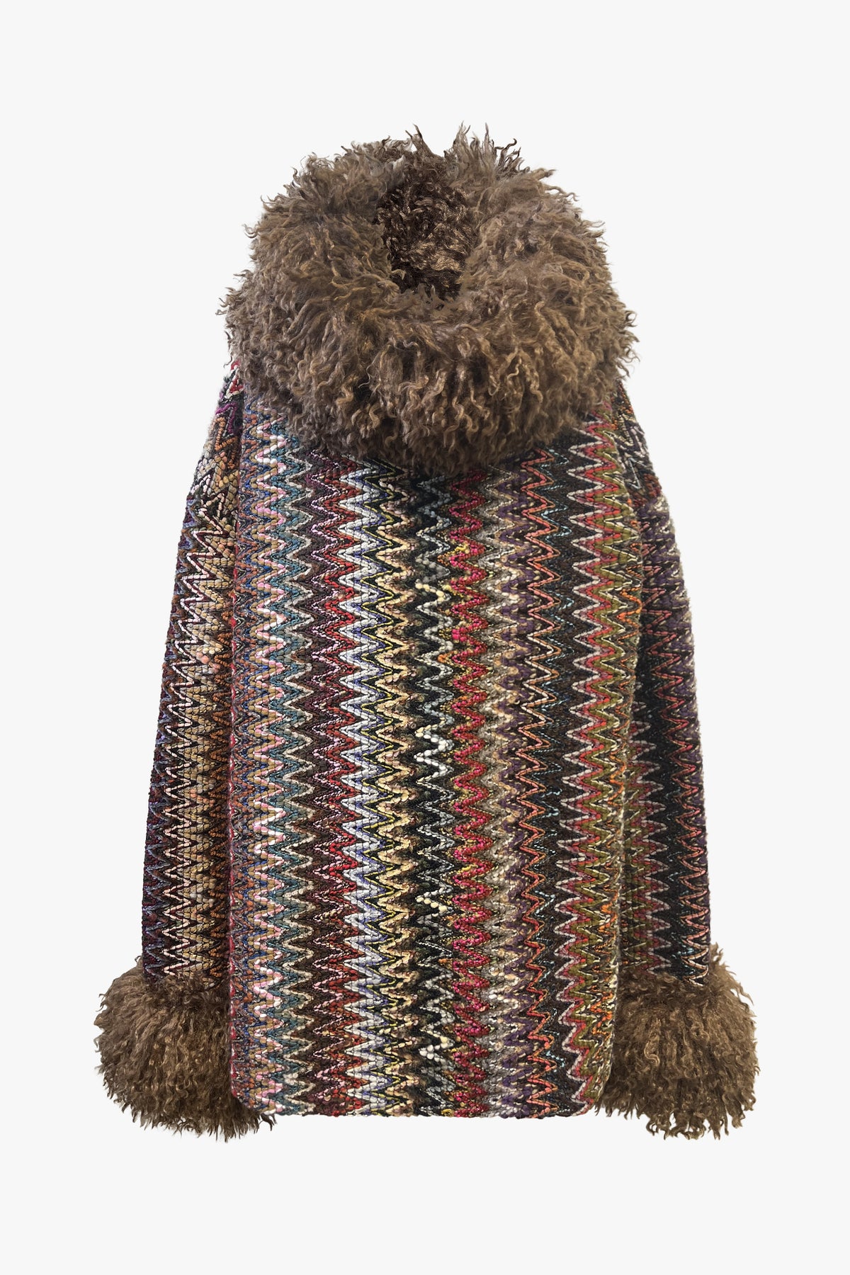 Bargello Multi Faux Fur Trim Top- Sample