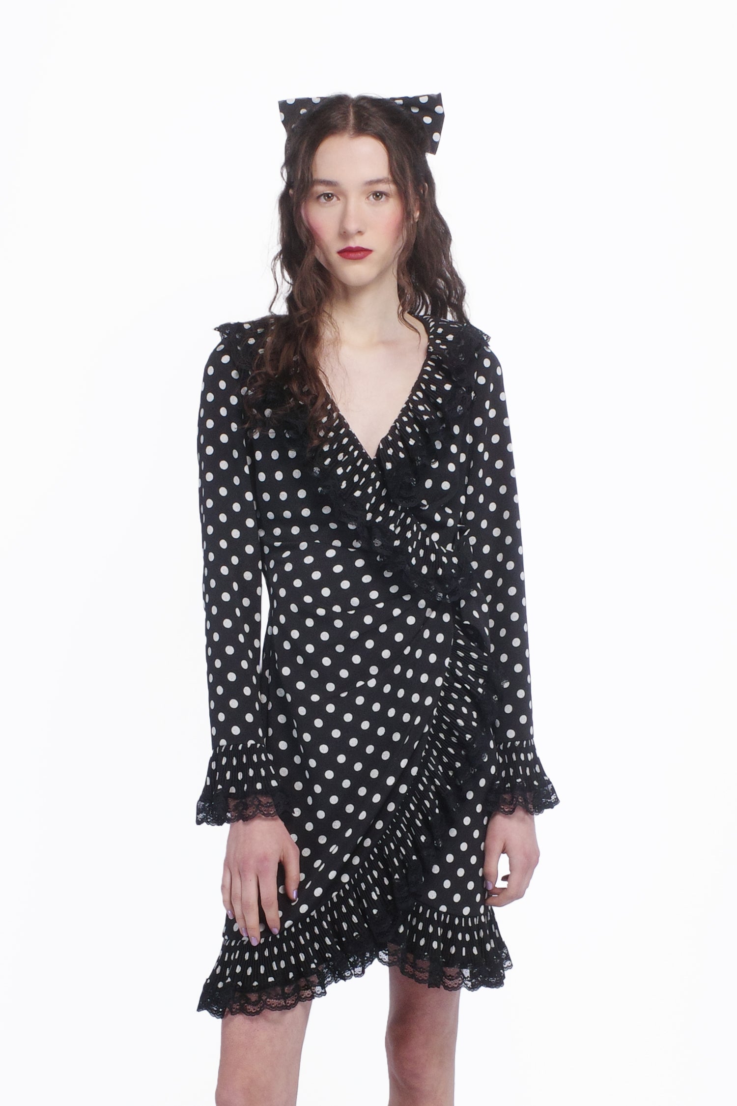 Polka Dot Pleated Wrap Dress Anna Sui Polka Dot Pleated Wrap Dress Anna Sui