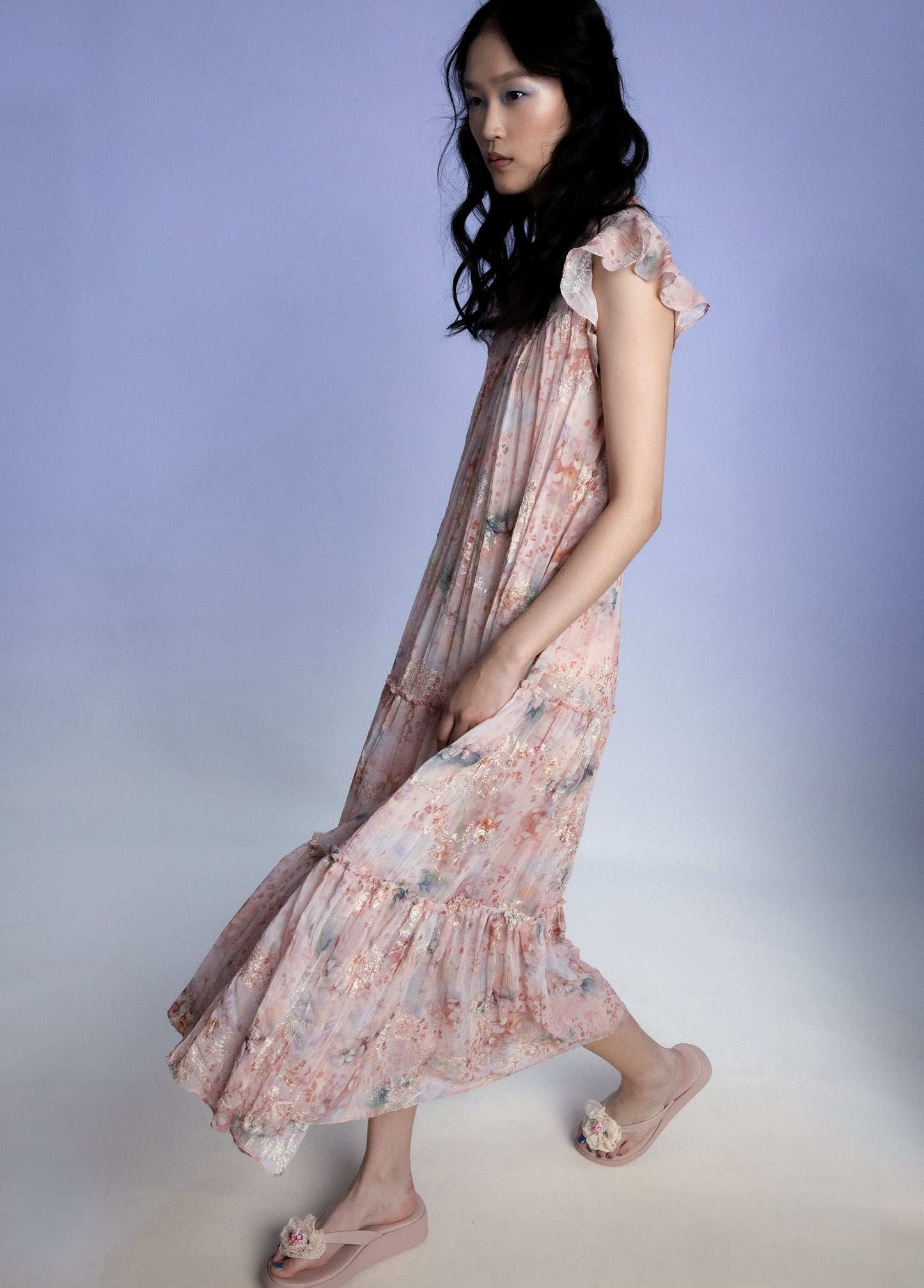 Oasis Blooms Tiered Maxi Dress