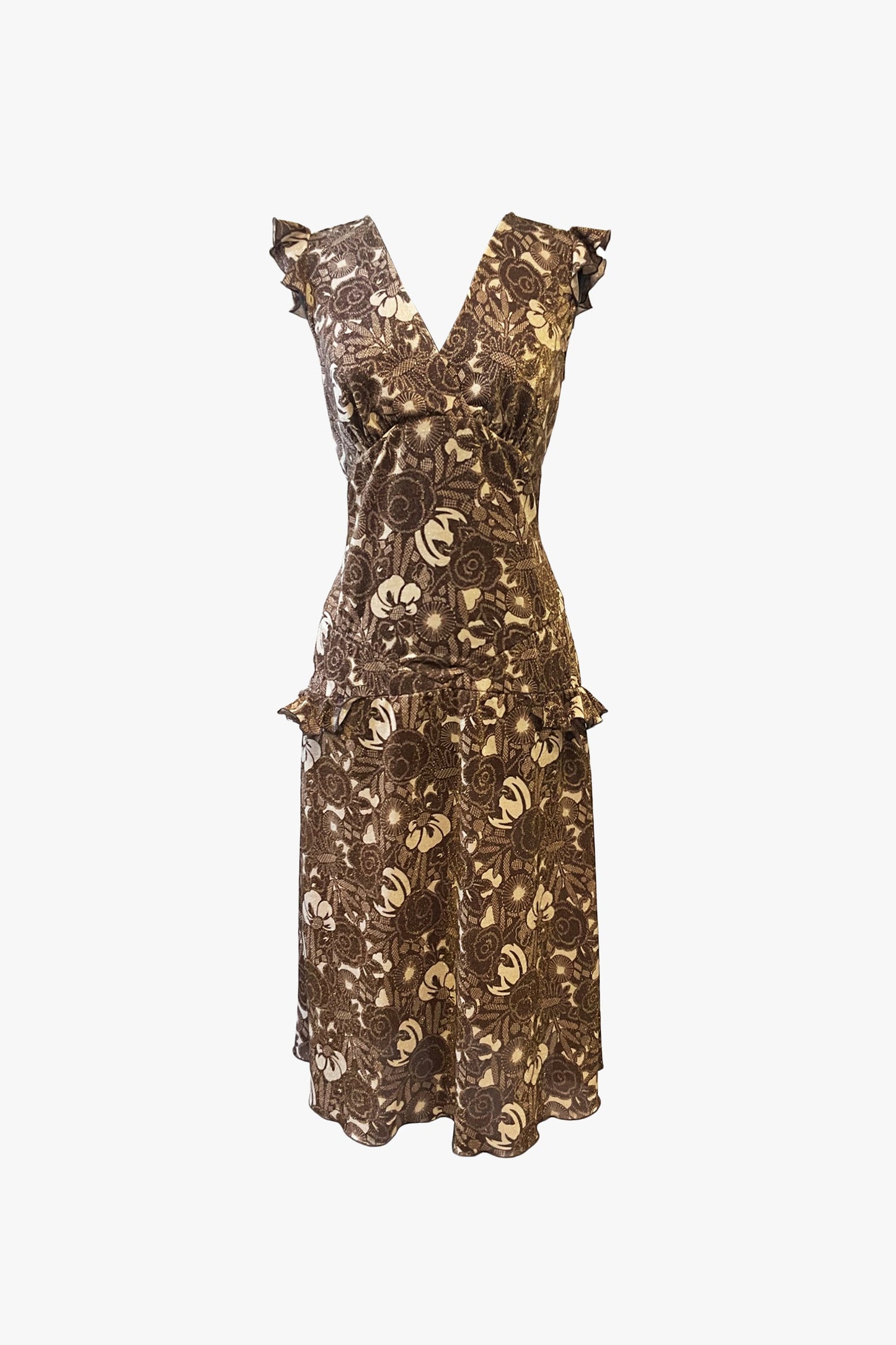 Bloomsbury Buds Lurex Knit Ruffle Dress