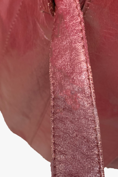 Vintage Leather Belted Coat with Removable Lining