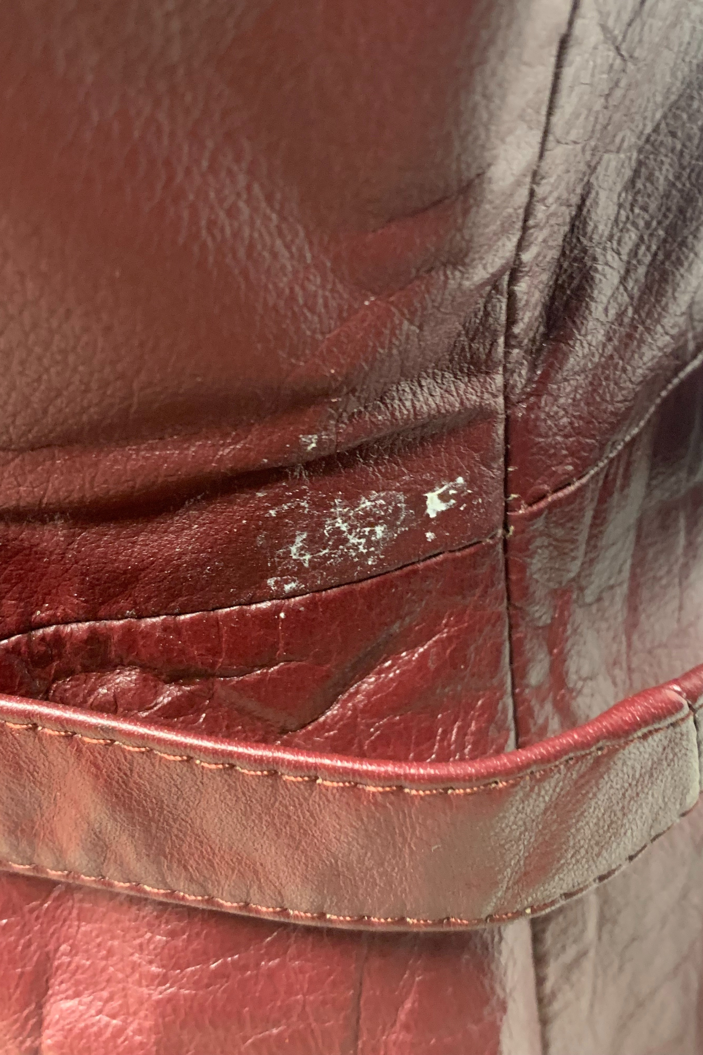 Vintage Leather Belted Coat with Removable Lining