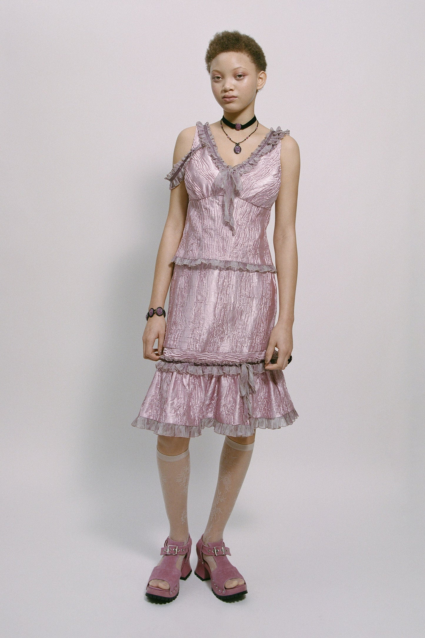 Crushed Satin Bow Top