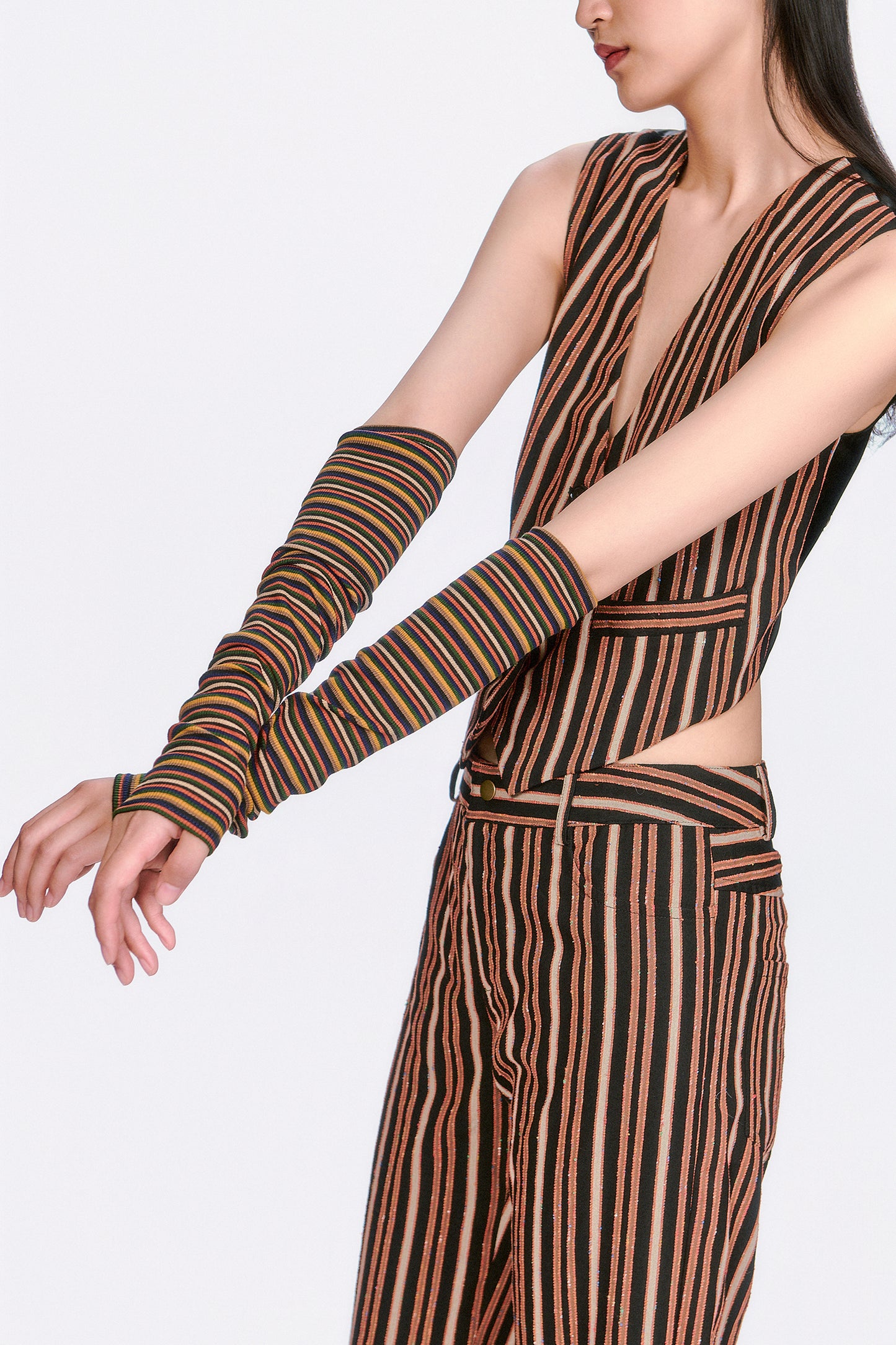 Venetian Stripe Arm Warmers