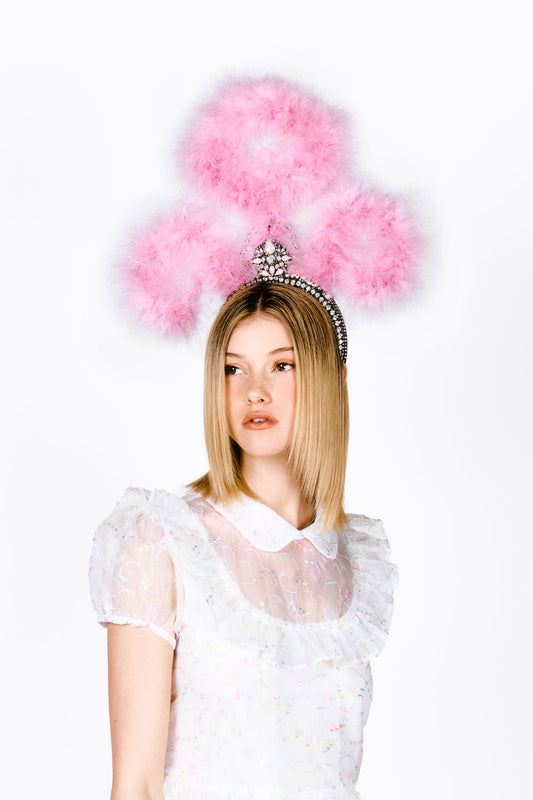 Anna Sui x SSENSE Pink Feathered Head Piece