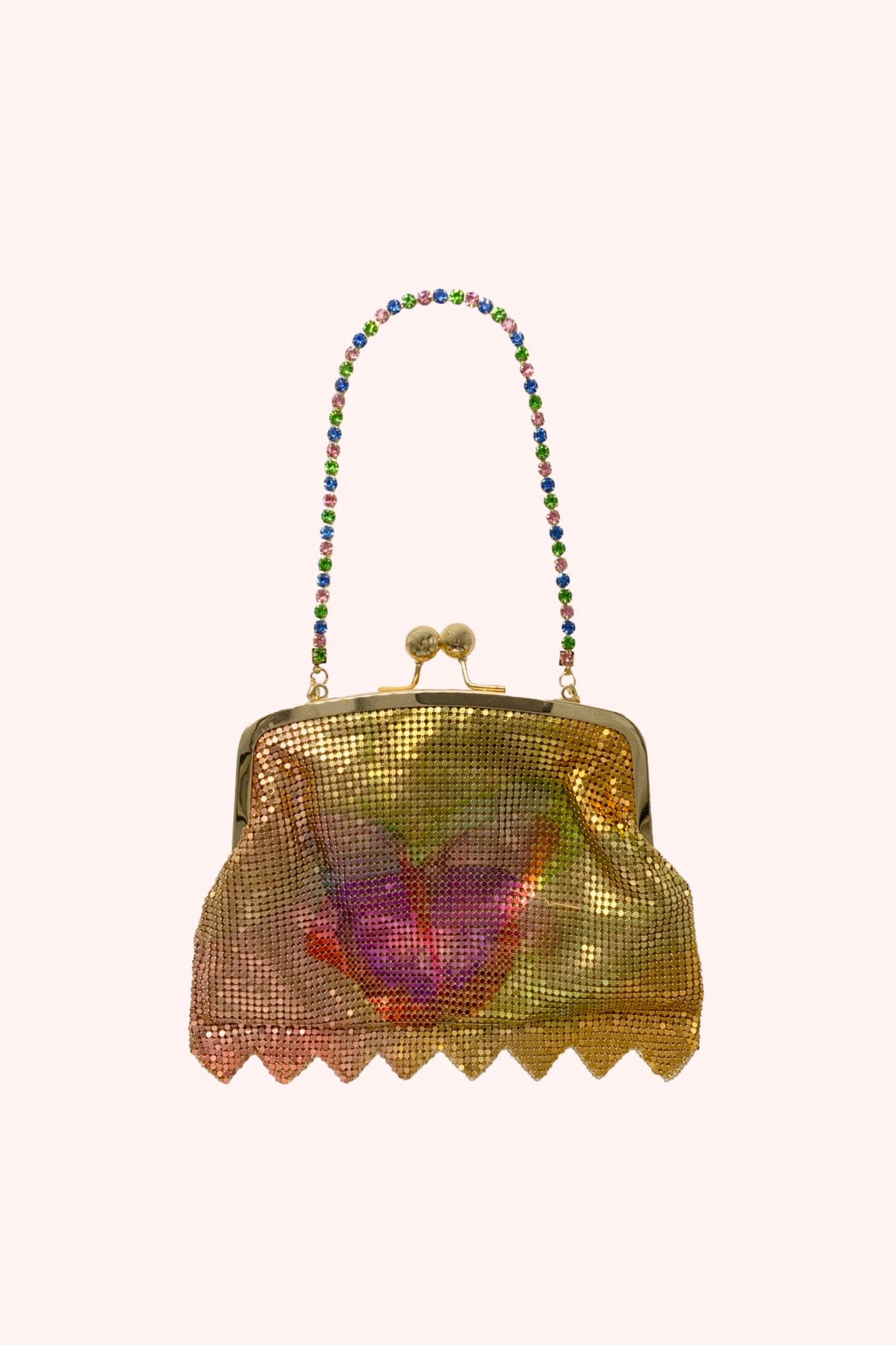 Impressionism Butterfly Chainmail Purse Gold