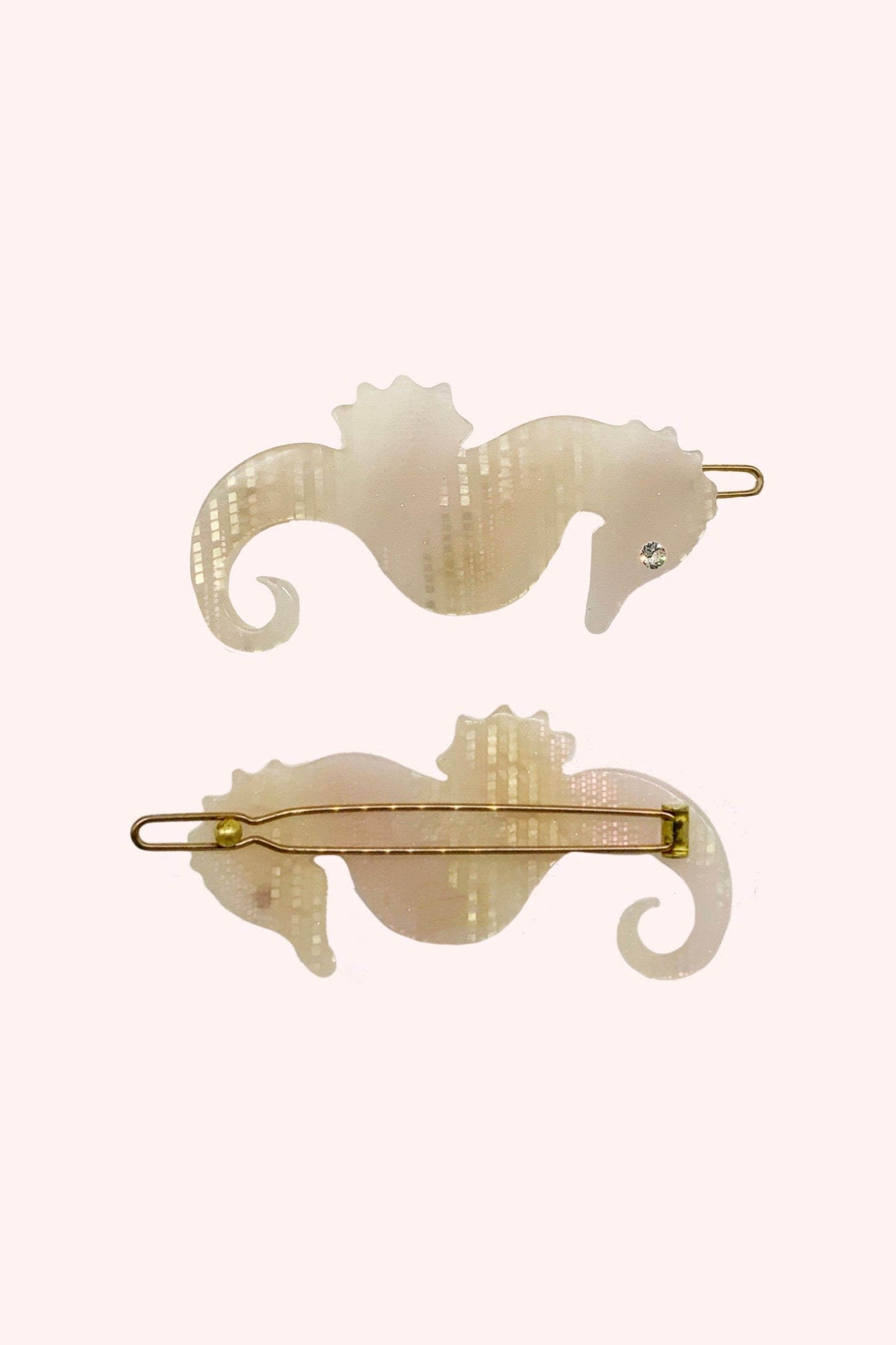 Sweet Seahorse Hair Pin Pink Glitz