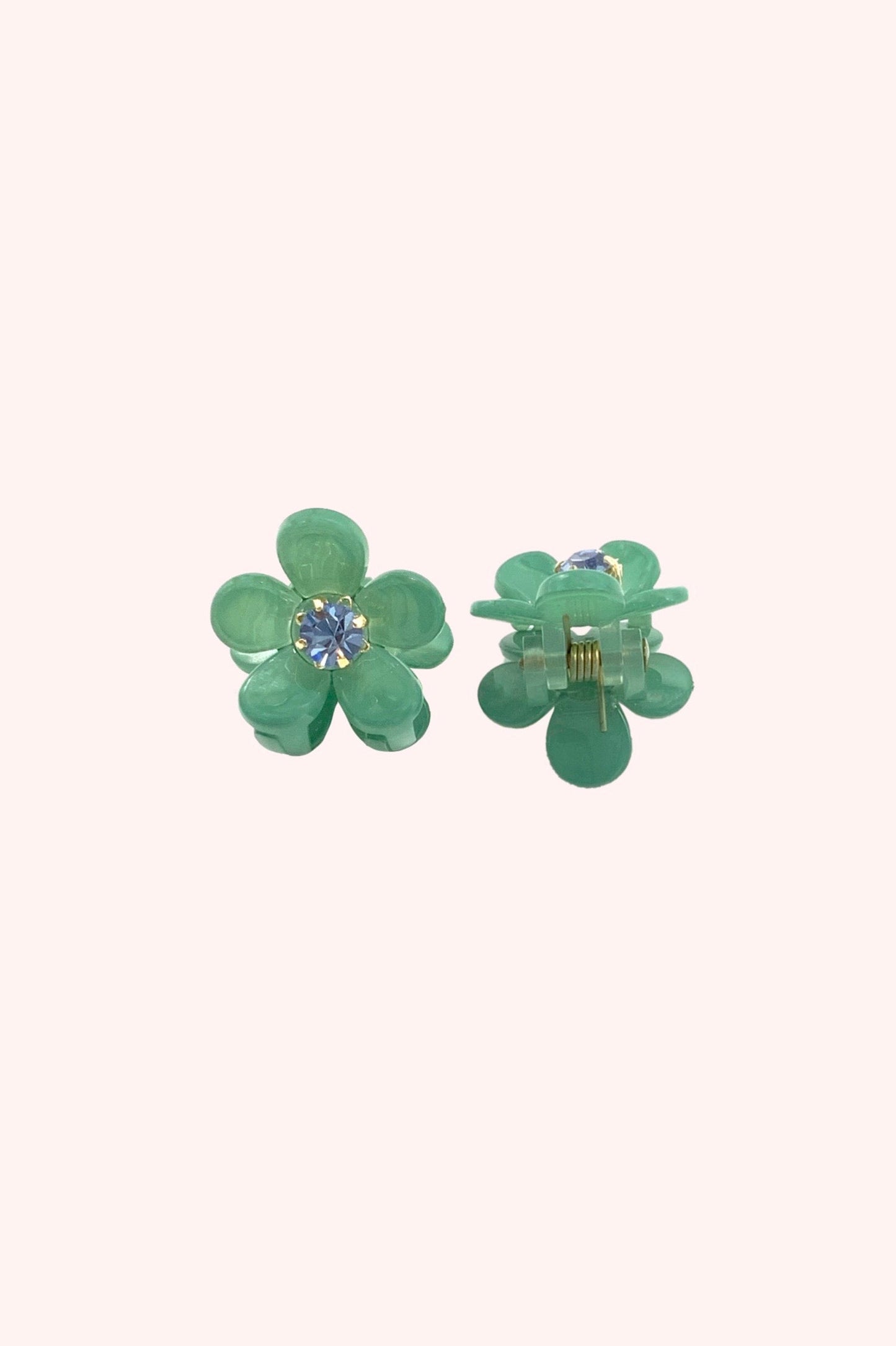 Mini Daisy Claw Clip Pair Teal
