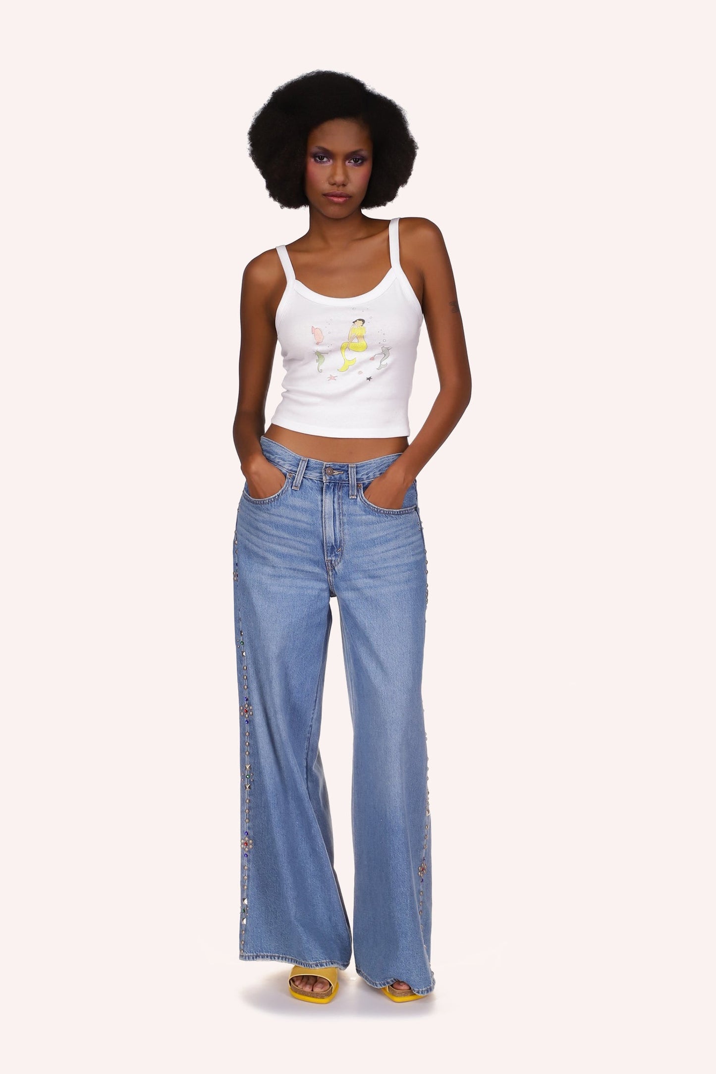 Mermaid Fitted Scoop Tank, sleeveless, perfect fit with jeans