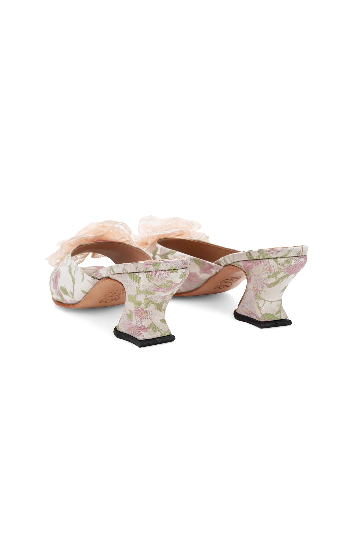 John Fluevog x Anna Sui Brocade Mules- Pink