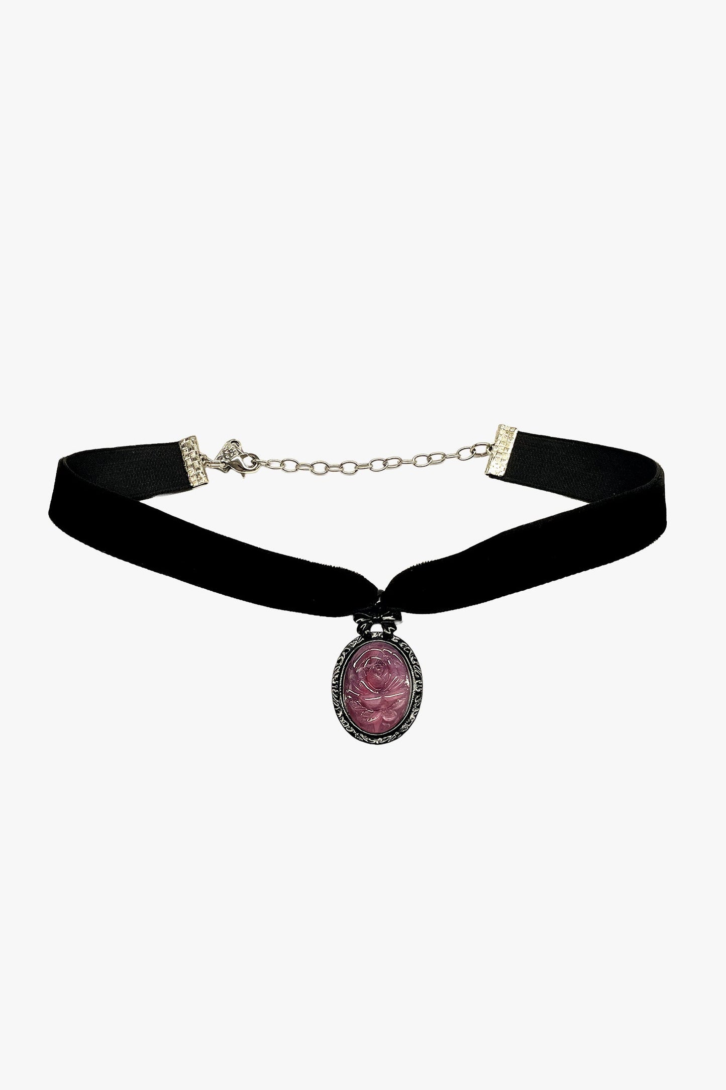 Rose Drop Choker Necklace - Dusty Rose