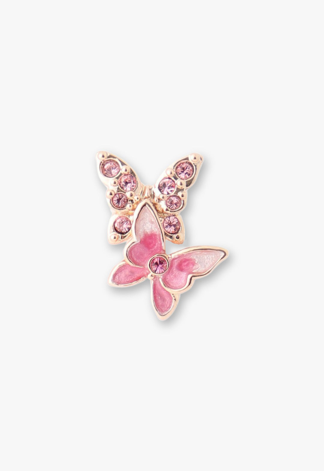 Bejeweled Butterfly Stud Earrings - Pink