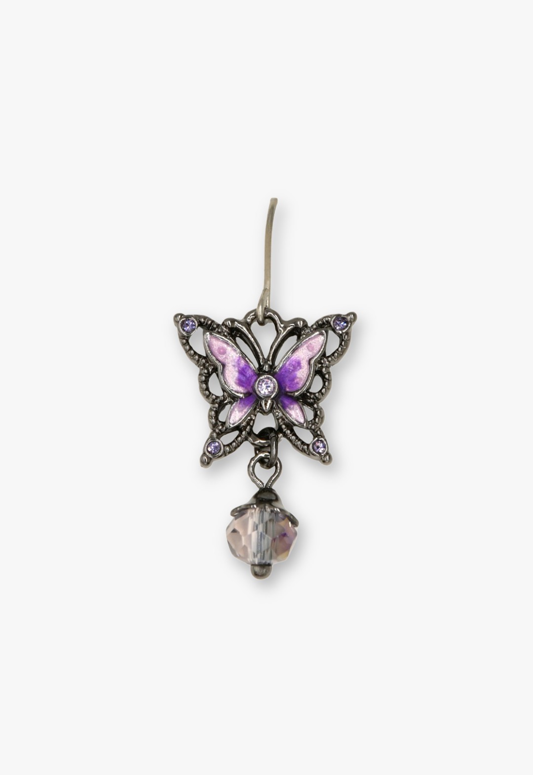 Enchanted Butterfly Dangle Earrings - Gunmetal