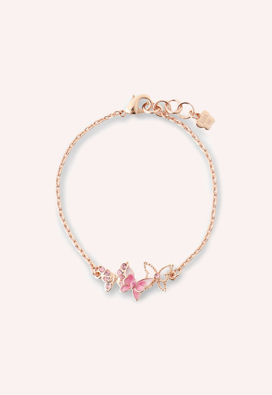 Bejeweled Butterfly Bracelet - Rose Gold