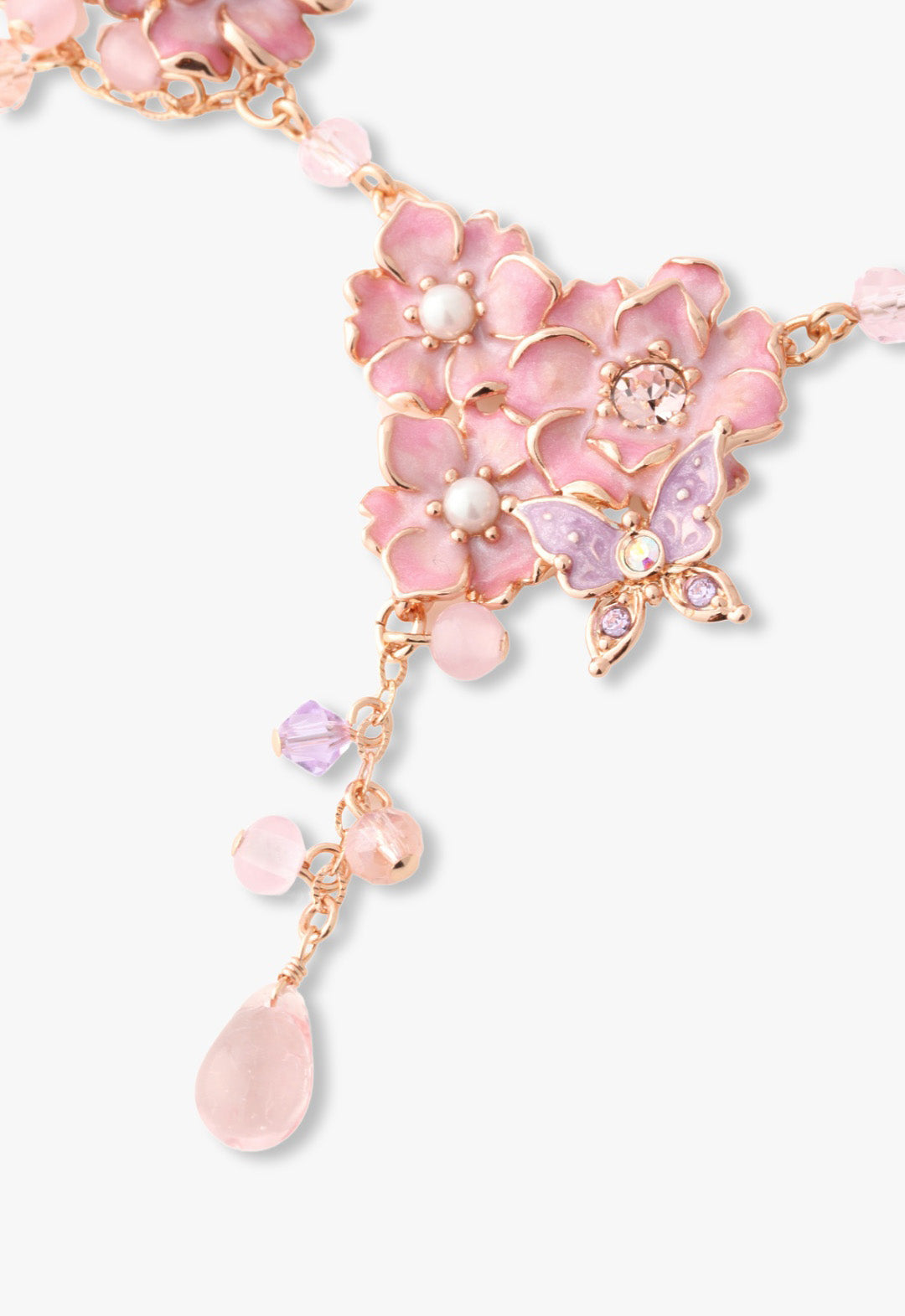 Butterfly Garden Necklace Pink