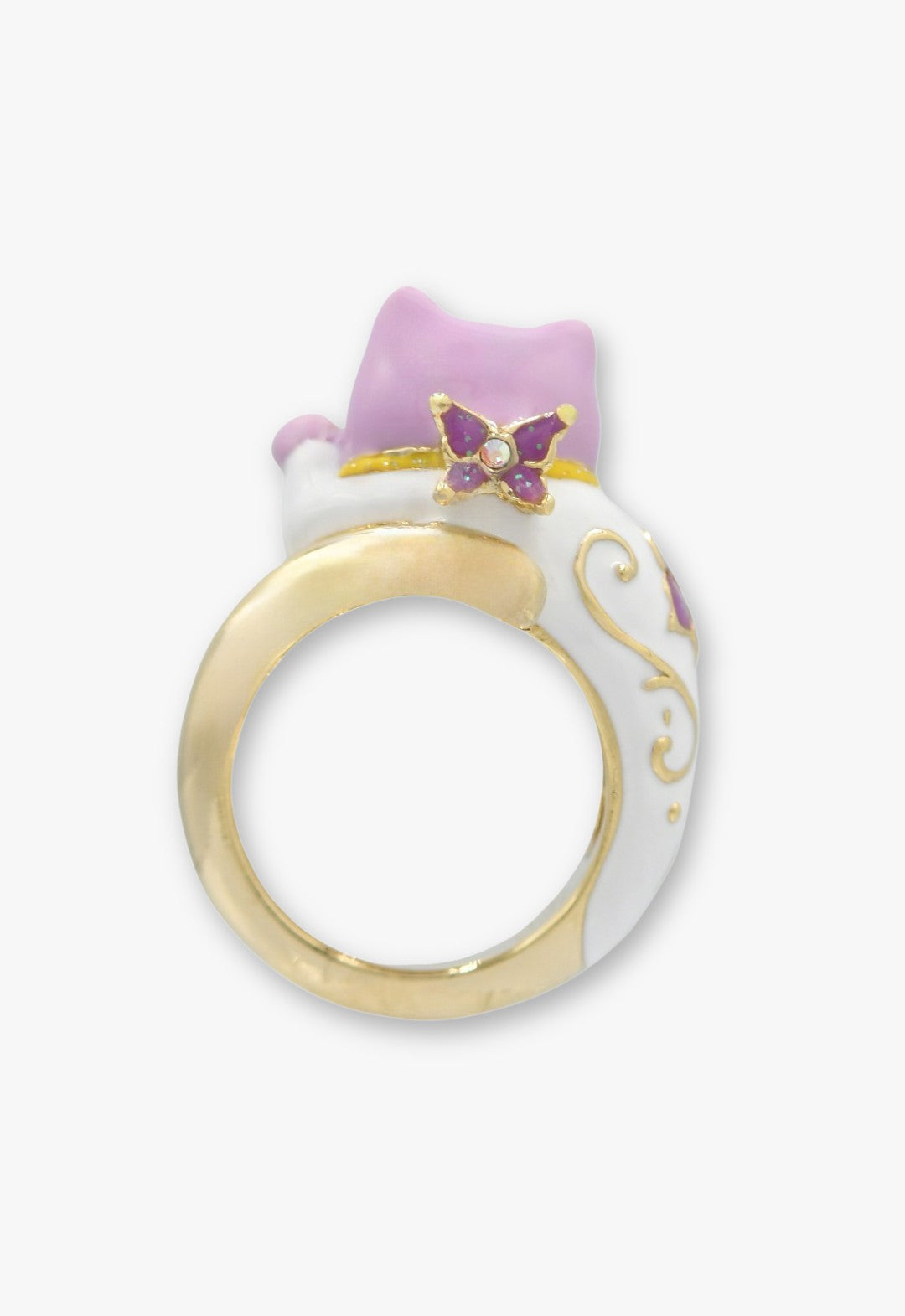 Lucky Cat Flower Ring- Gold