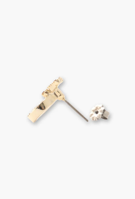 Lucky Horseshoe Stud Earrings - Gold