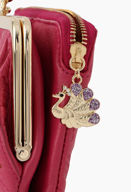 Peacock Embossed Wallet - Pink