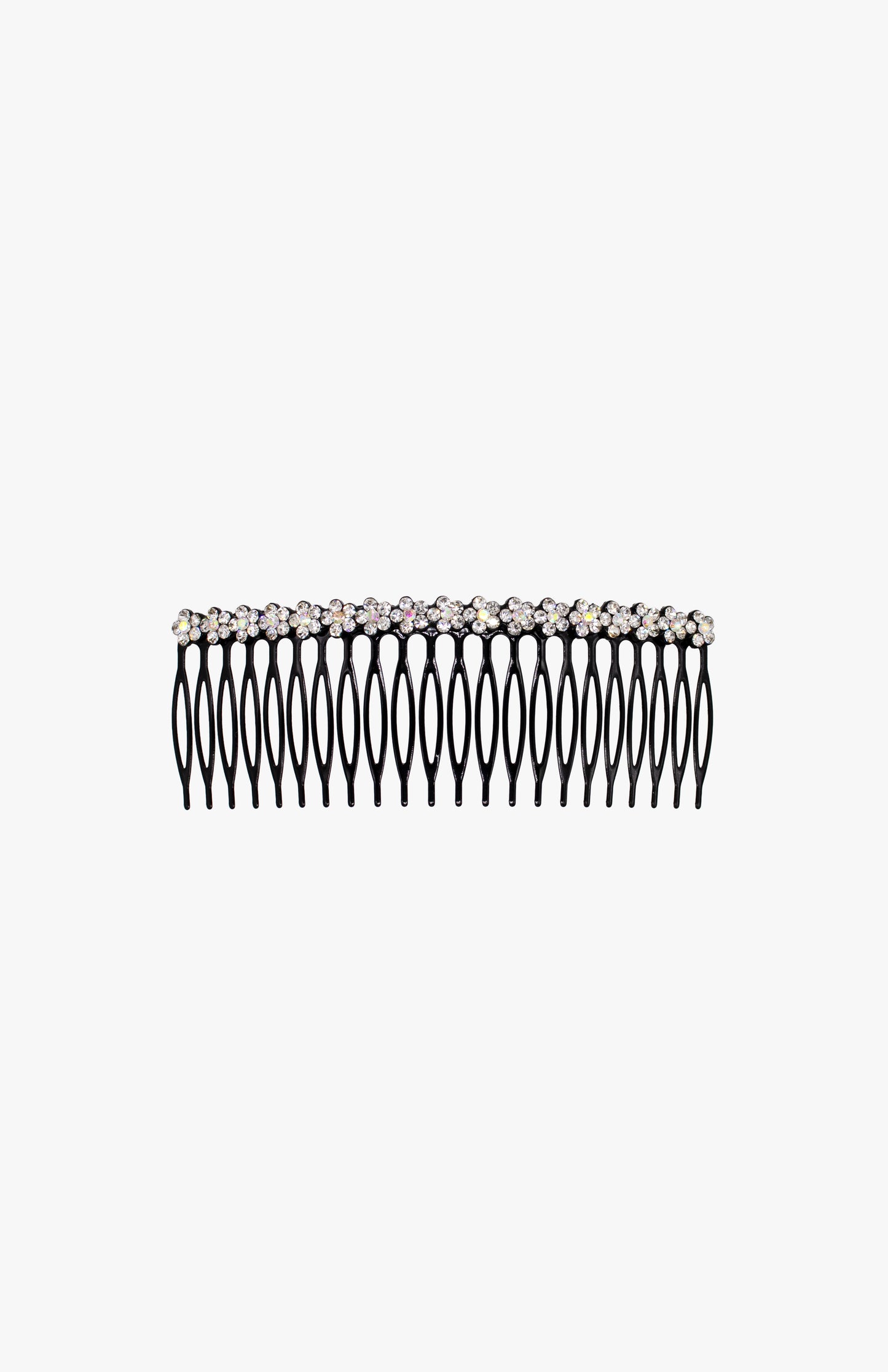Swarovski Jeweled Flower Comb- Silver