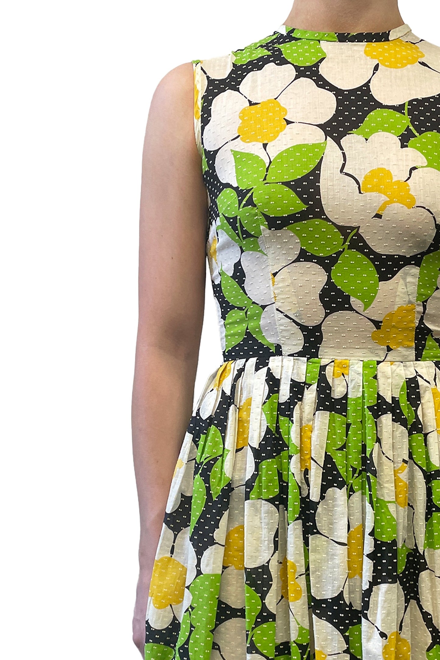 Vintage Sixties Vicky Vaughn Dotted Floral Dress