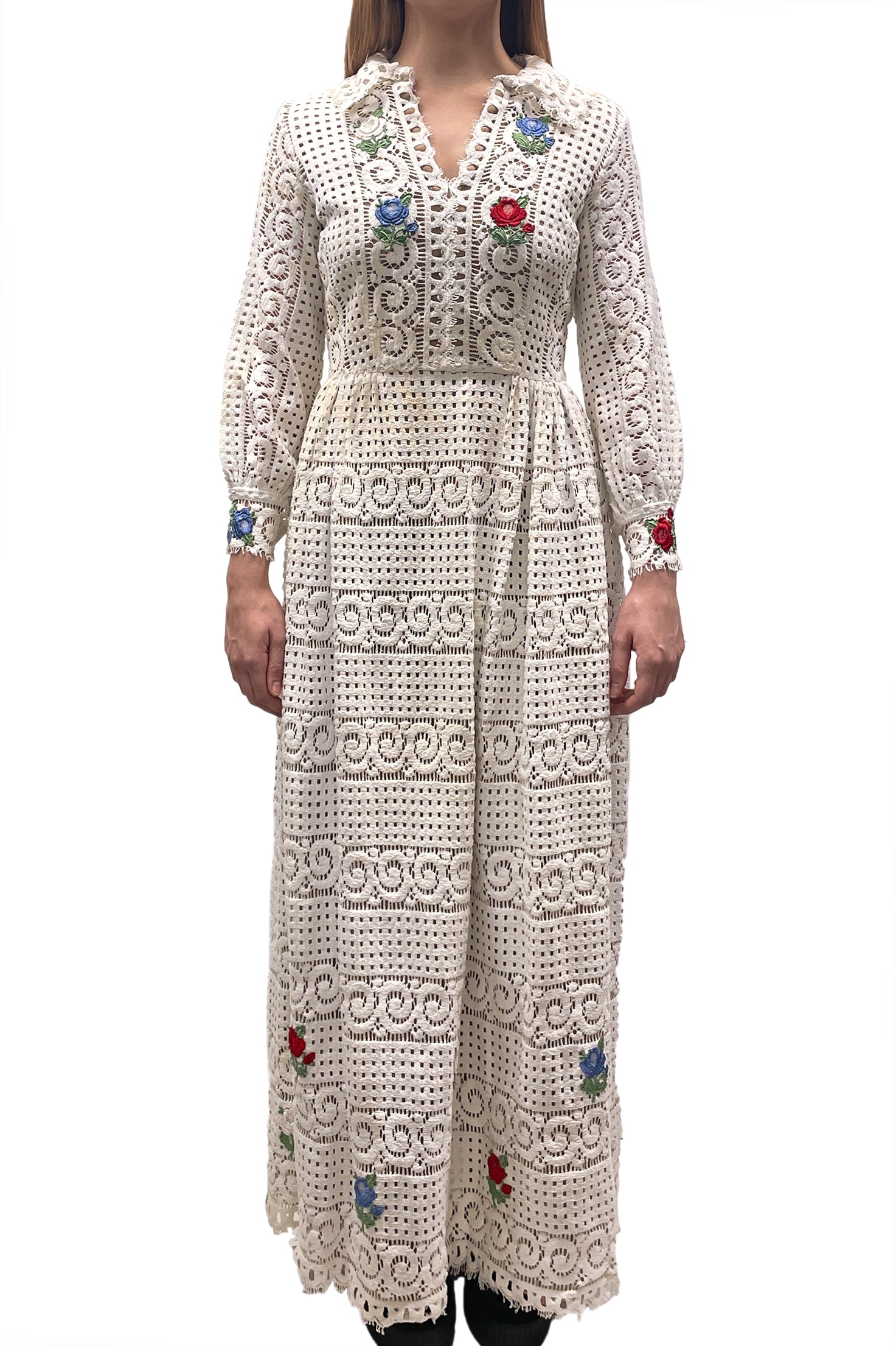 Anna Sui | Vintage Rebecca Embroidered Flower Maxi Dress Anna Sui | Vintage Rebecca Embroidered Flower Maxi Dress