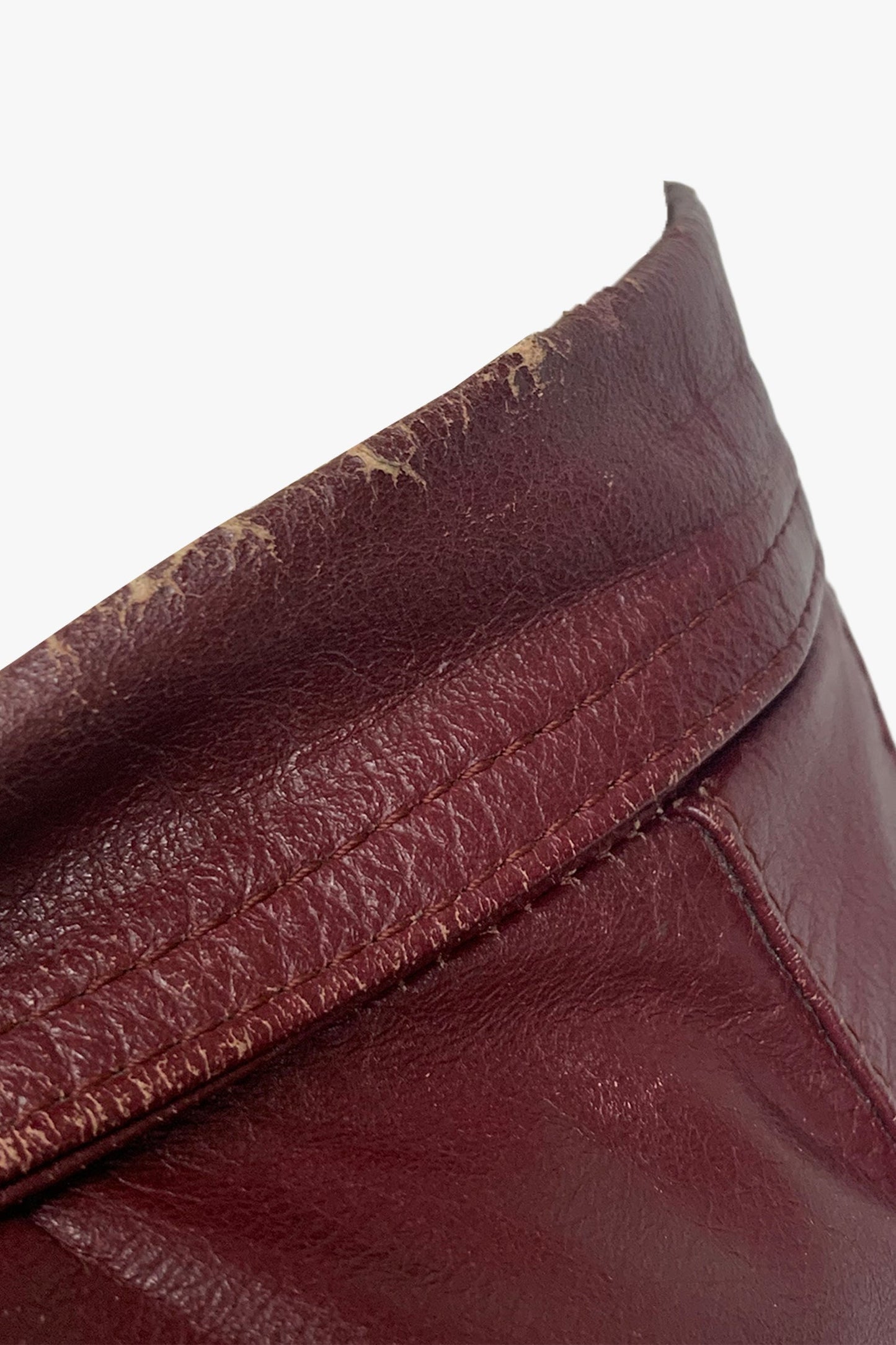 Vintage Leather Belted Coat with Removable Lining