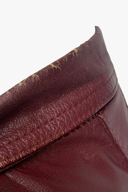 Vintage Leather Belted Coat with Removable Lining