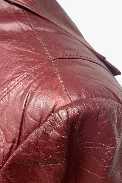 Vintage Leather Belted Coat with Removable Lining