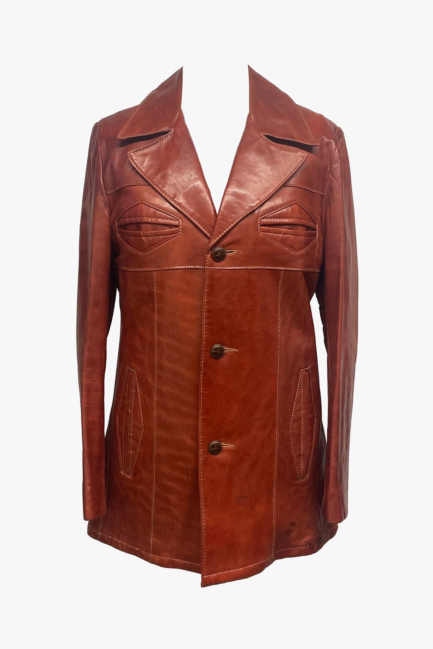 Vintage Robert Lewis Idea Glazed Lambskin Leather Jacket Coat