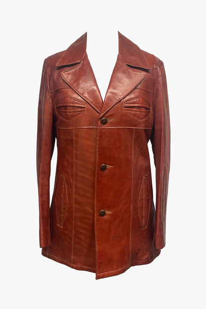 Vintage Robert Lewis Idea Glazed Lambskin Leather Jacket Coat