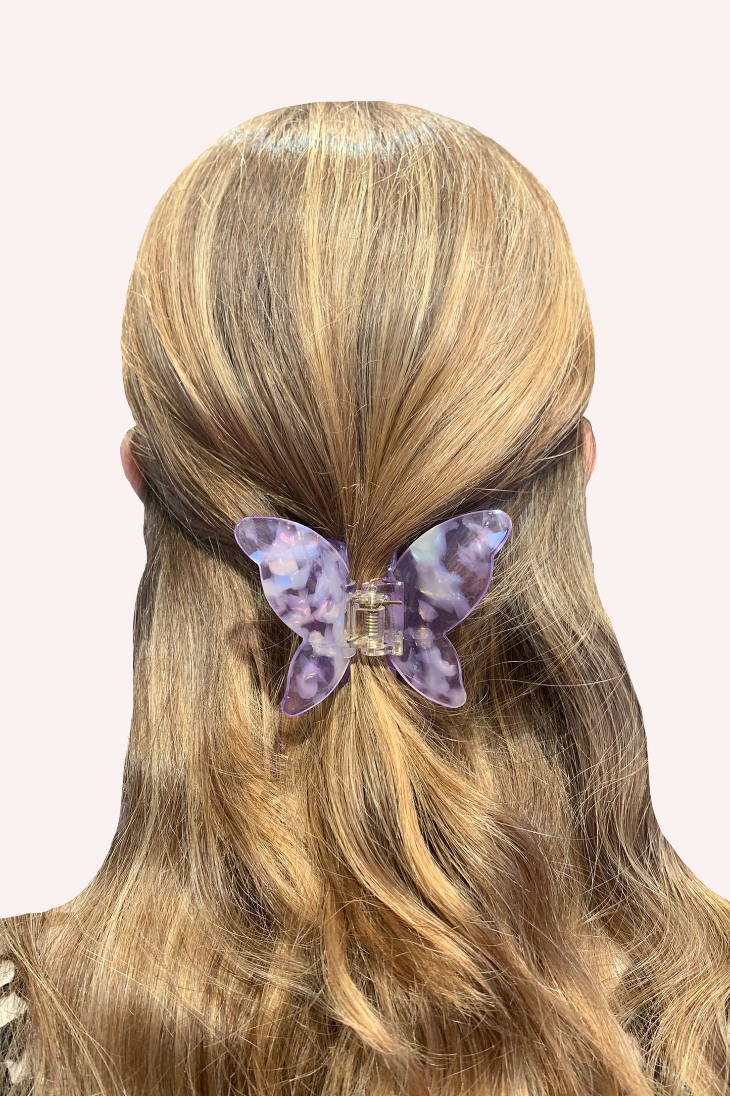 Large Gemstone Butterfly Jaw Clip - Lavender