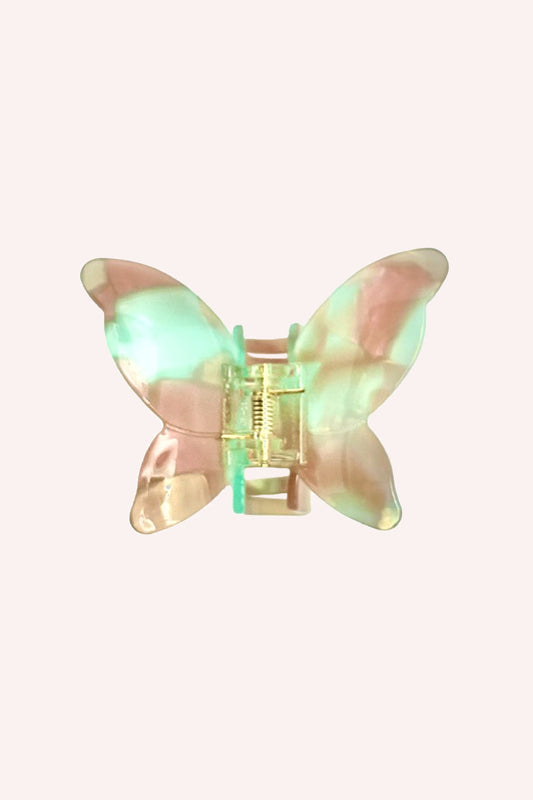 Large Gemstone Butterfly Jaw Clip Minty-Sand