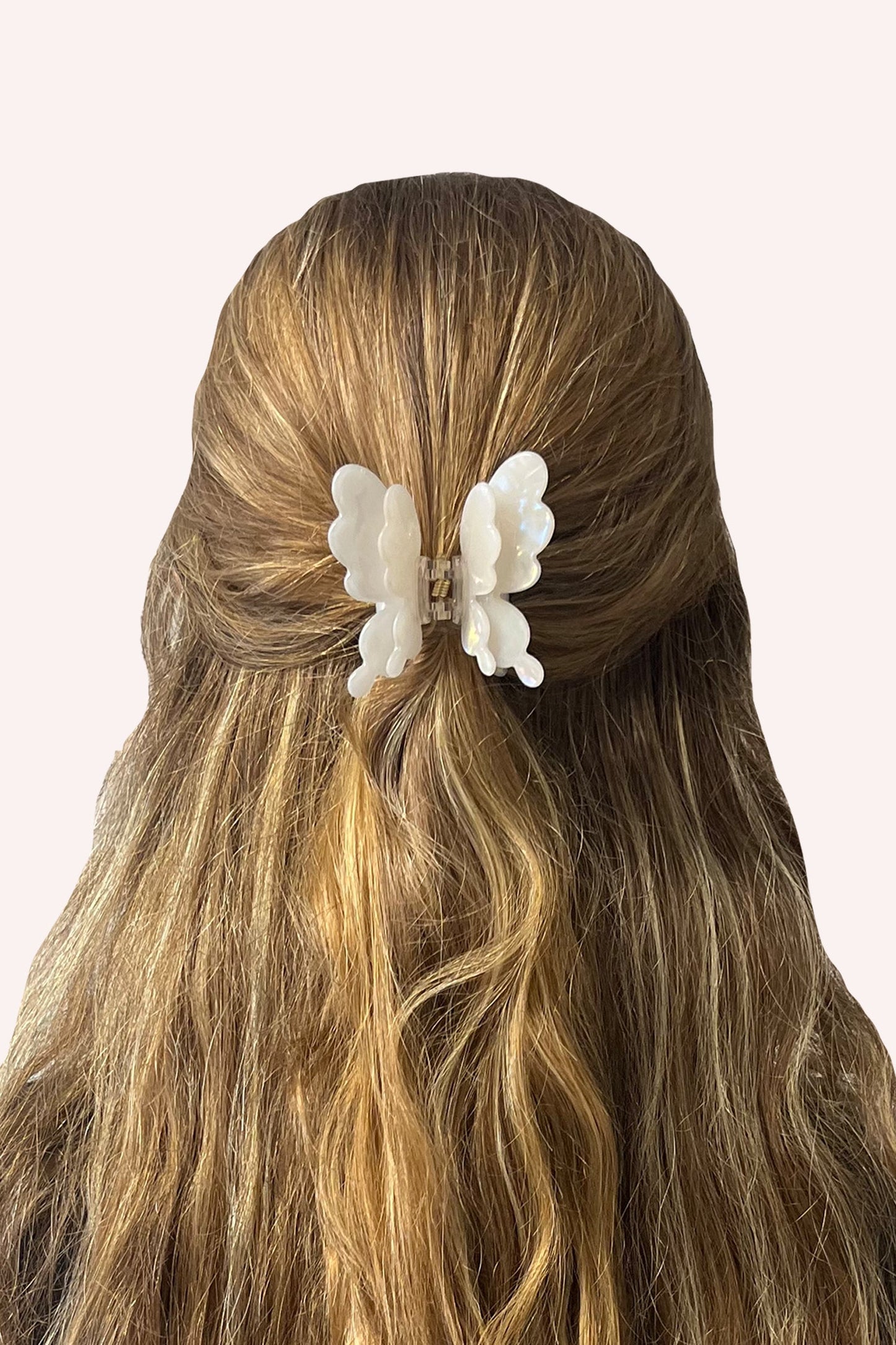 Pastel Iridescent Butterfly Jaw Clip - Ivory
