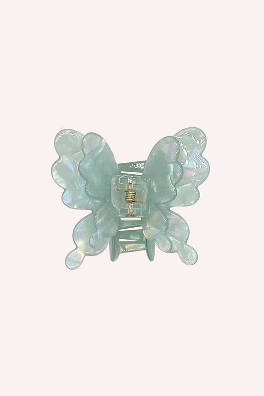 Pastel Iridescent Butterfly Jaw Clip Aqua