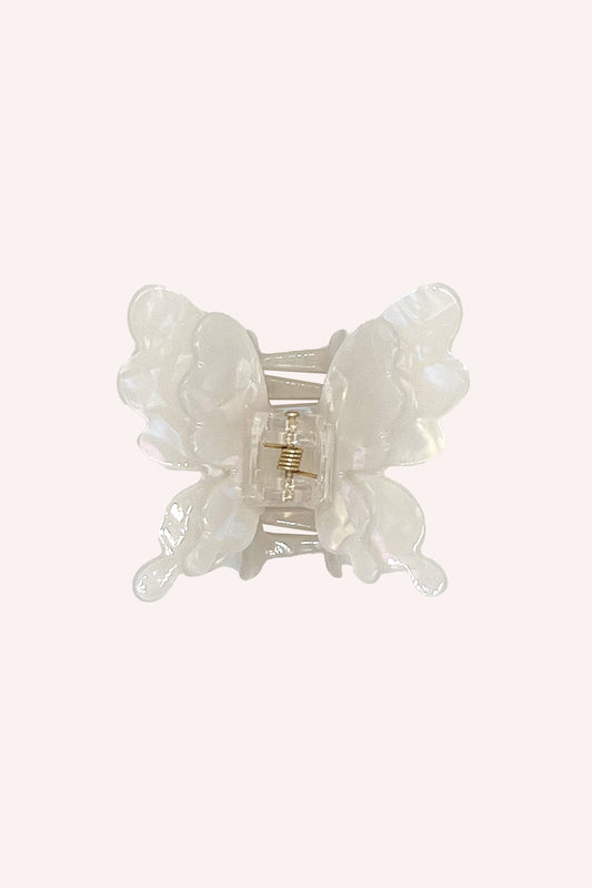 Pastel Iridescent Butterfly Jaw Clip Ivory