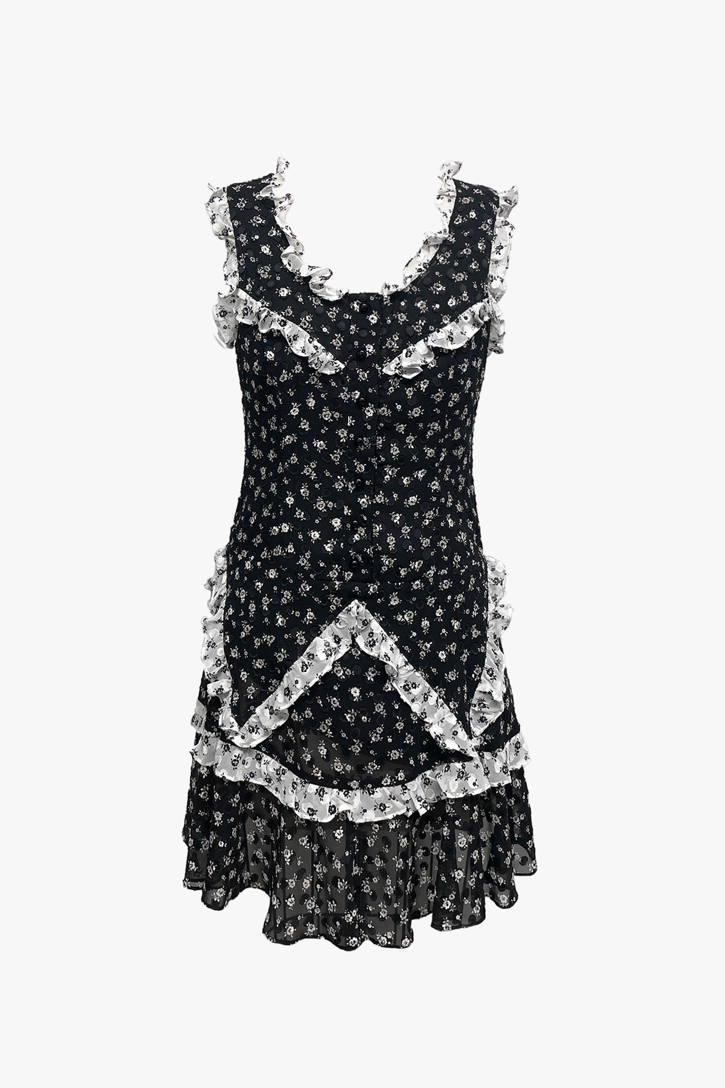 Ditsy Dot Chiffon Ruffle Dress 0 Ditsy Dot Chiffon Ruffle Dress 0